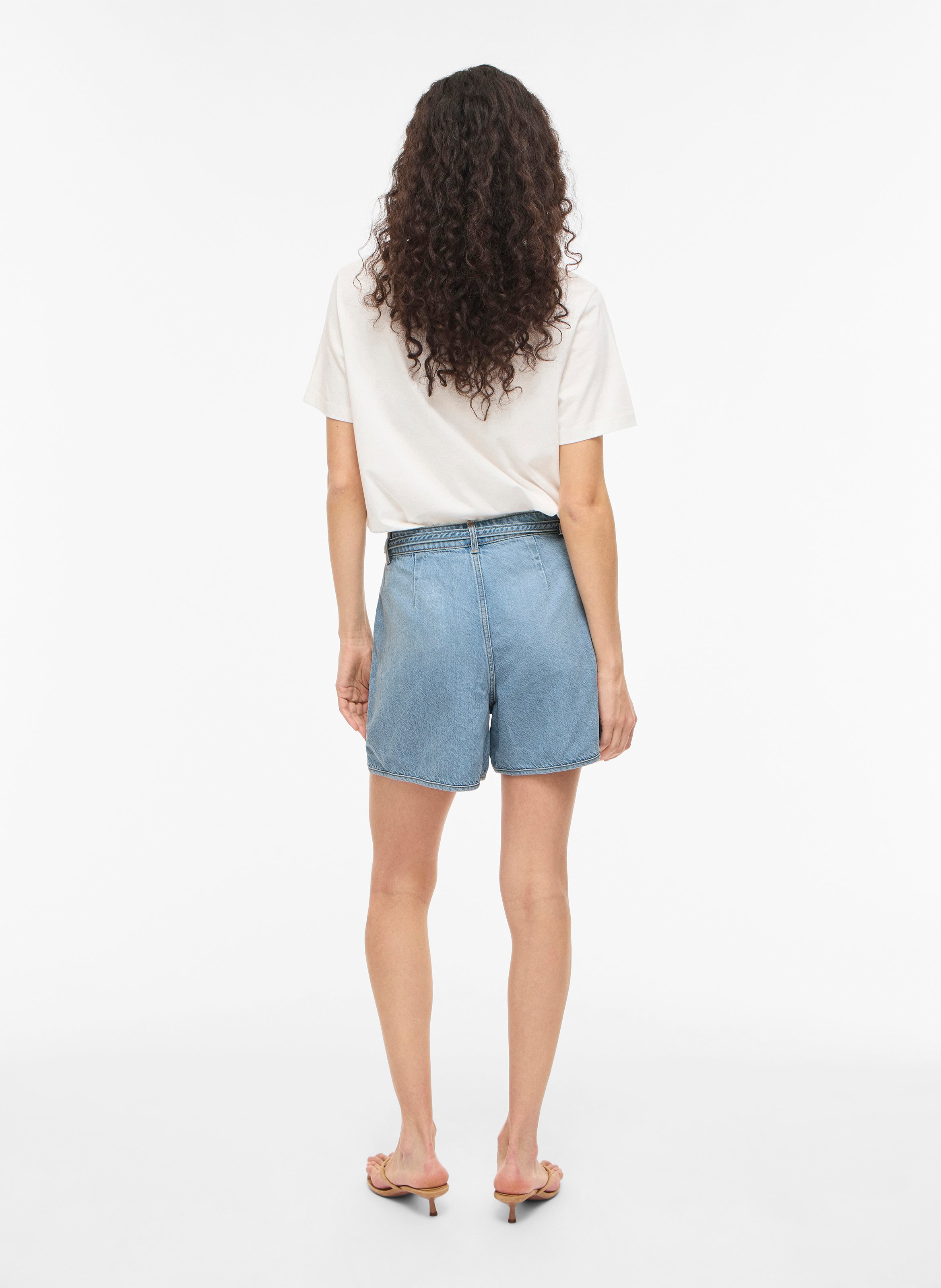 Korte lichte denim jurk VILA Blauw