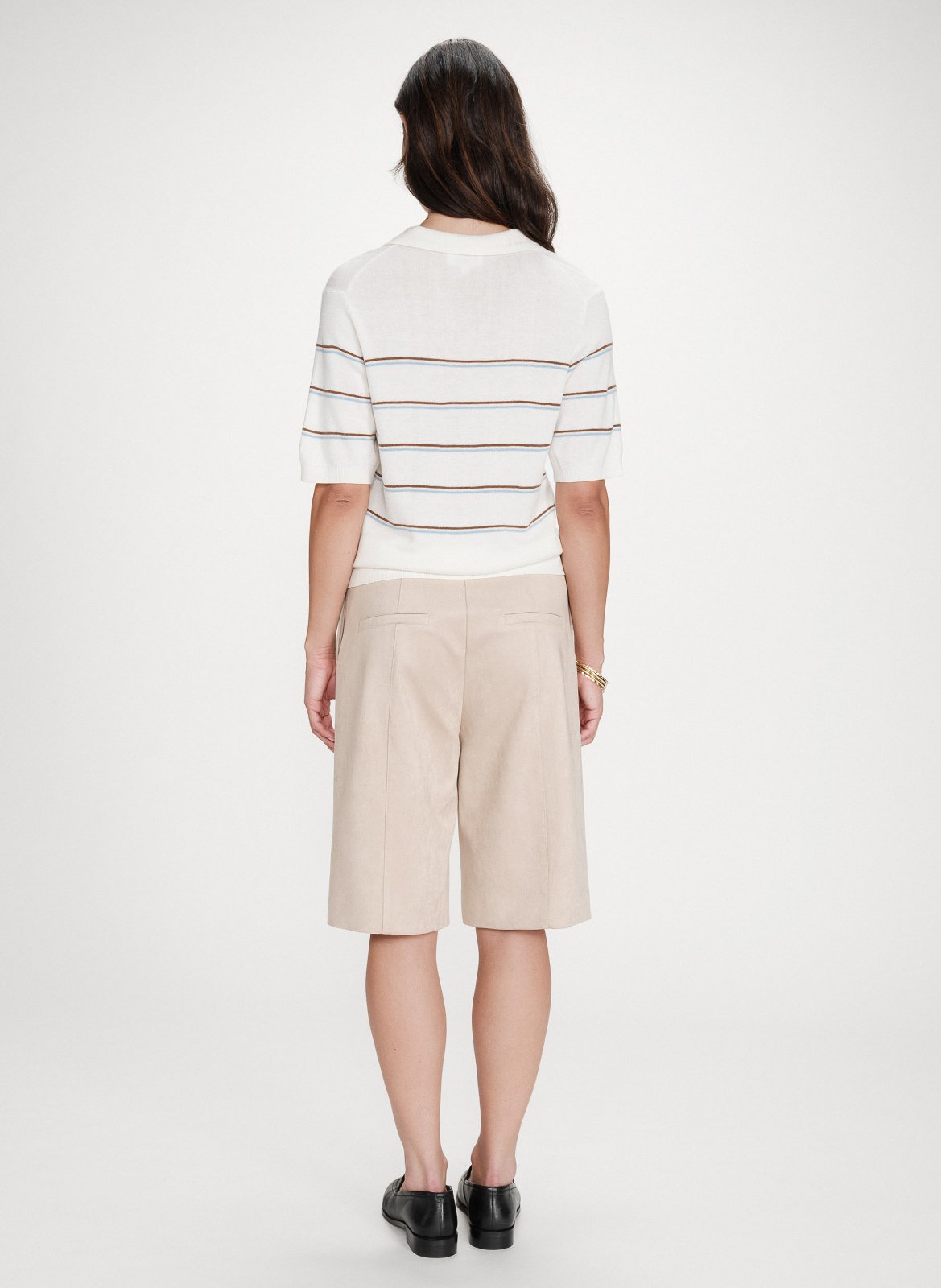 Polo à rayures Blanc