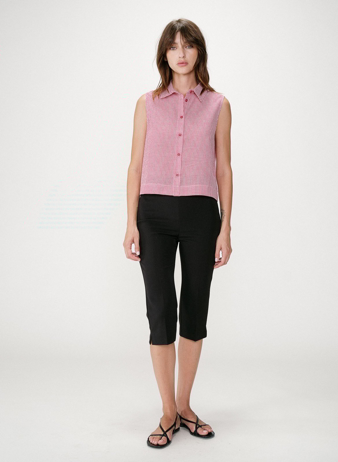 Chemise col classique en coton GRACE ET MILA Rouge