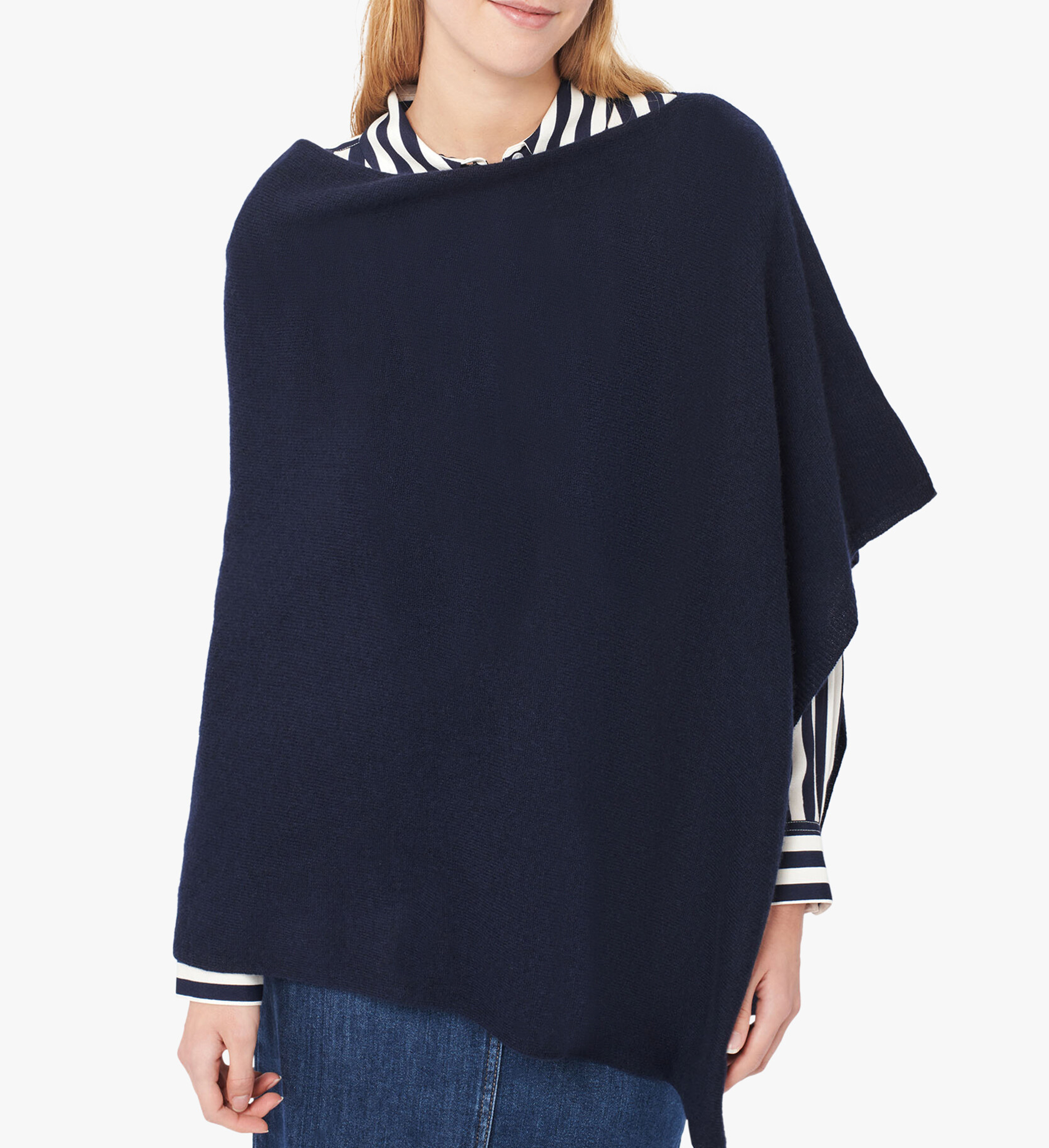 Poncho en cachemire CAROLL Bleu