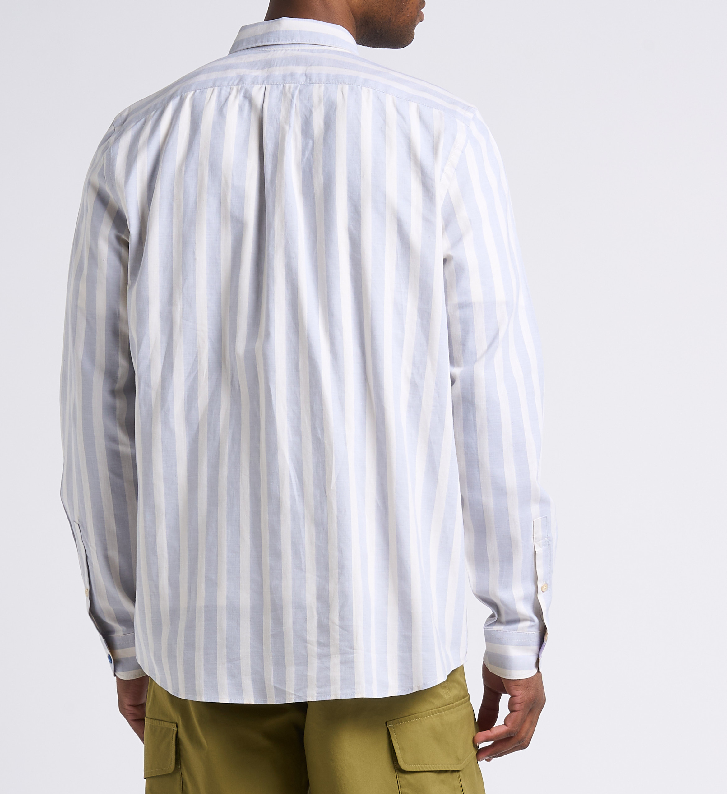 Straight striped cotton shirt with classic collar PAUL SMITH Blue