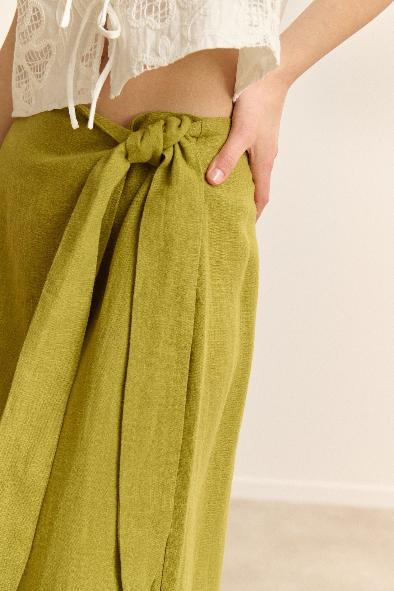 Jupe midi portefeuille GARANCE PARIS Vert