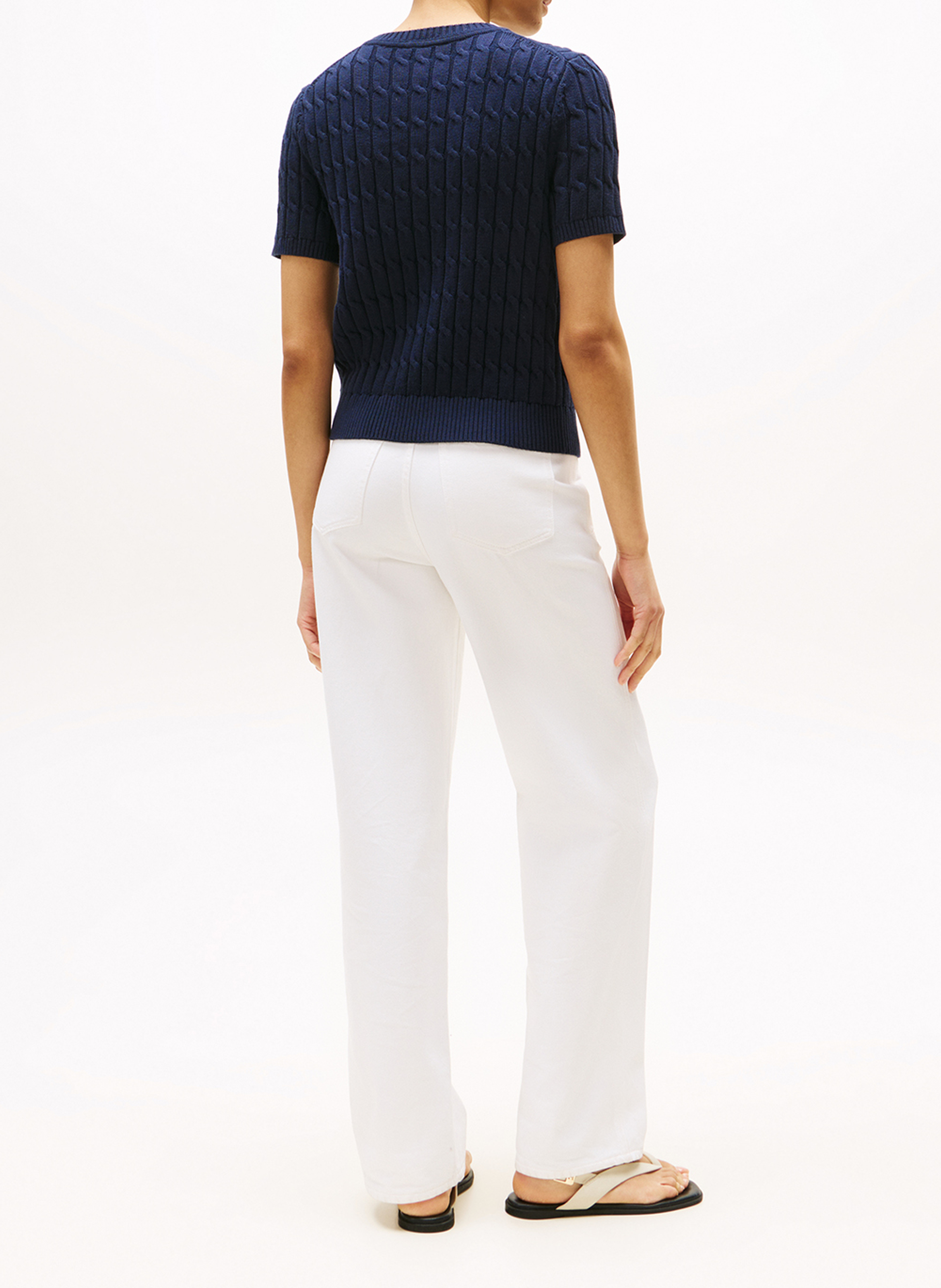 Rundhalsausschnitt-Pullover aus Baumwolle TOMMY HILFIGER Blau