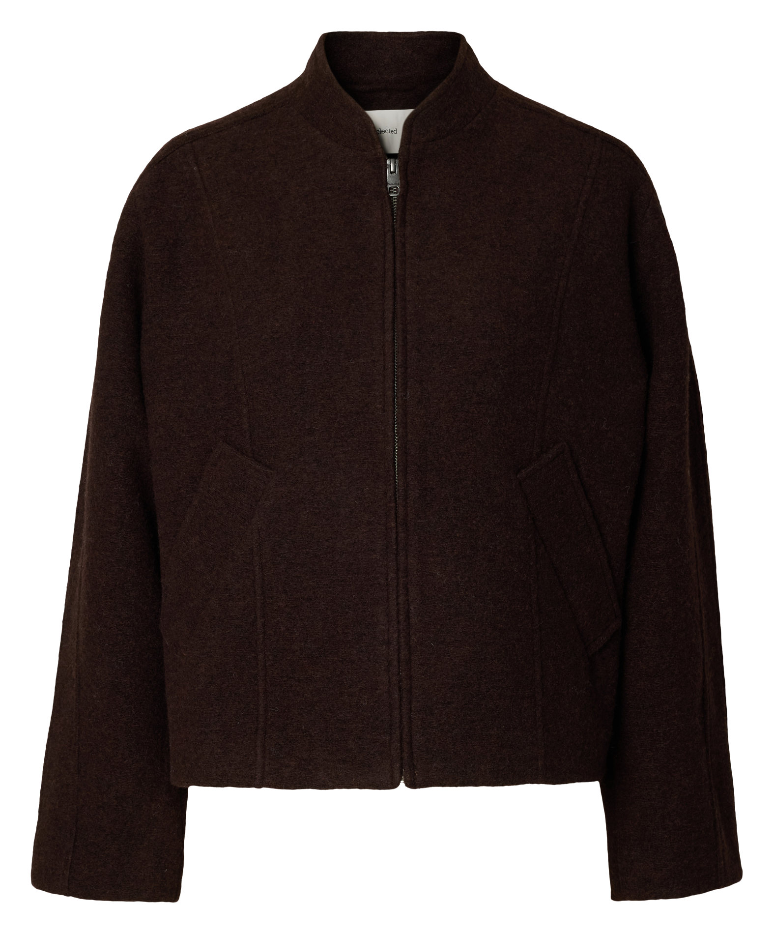Veste oversize en laine recyclée mélangée SELECTED Marron
