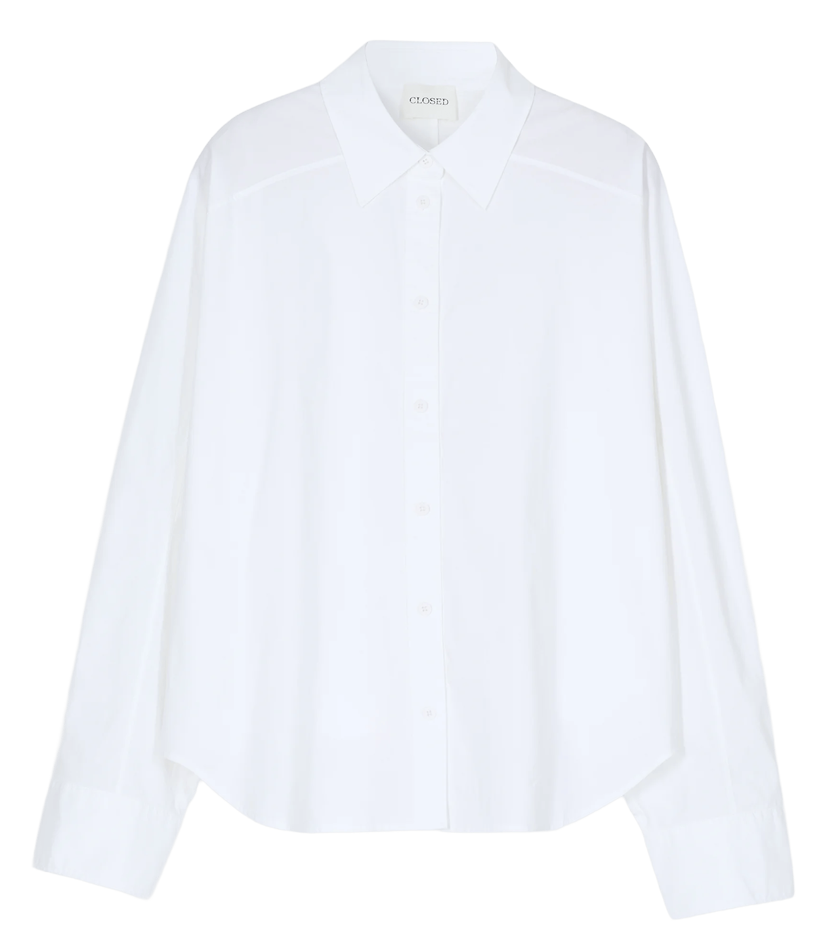 Oversized cotton shirt with classic collar CLOSED White