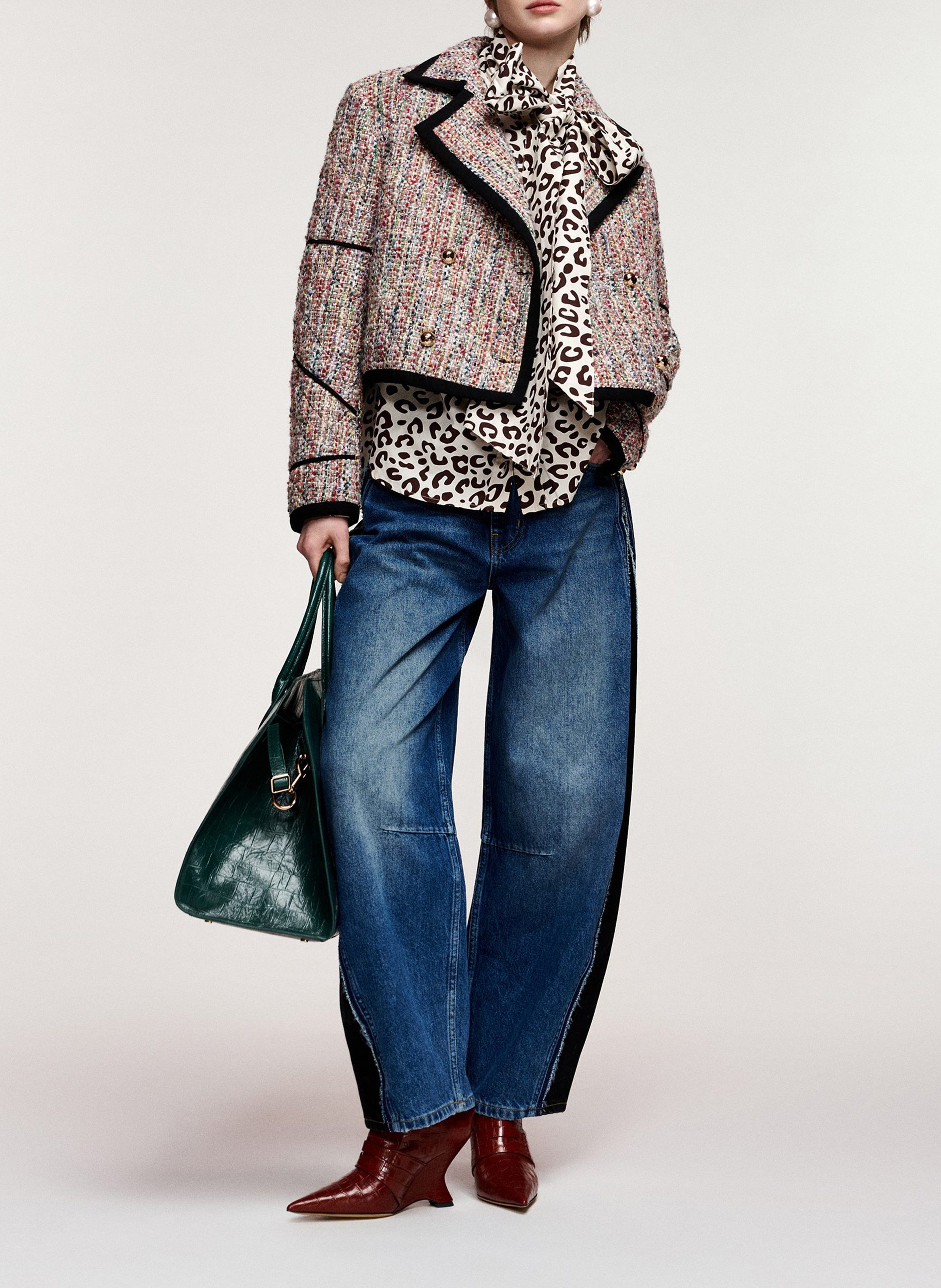Straight blazer with tailored collar in tweed effect. ESSENTIEL ANTWERP Multicolored