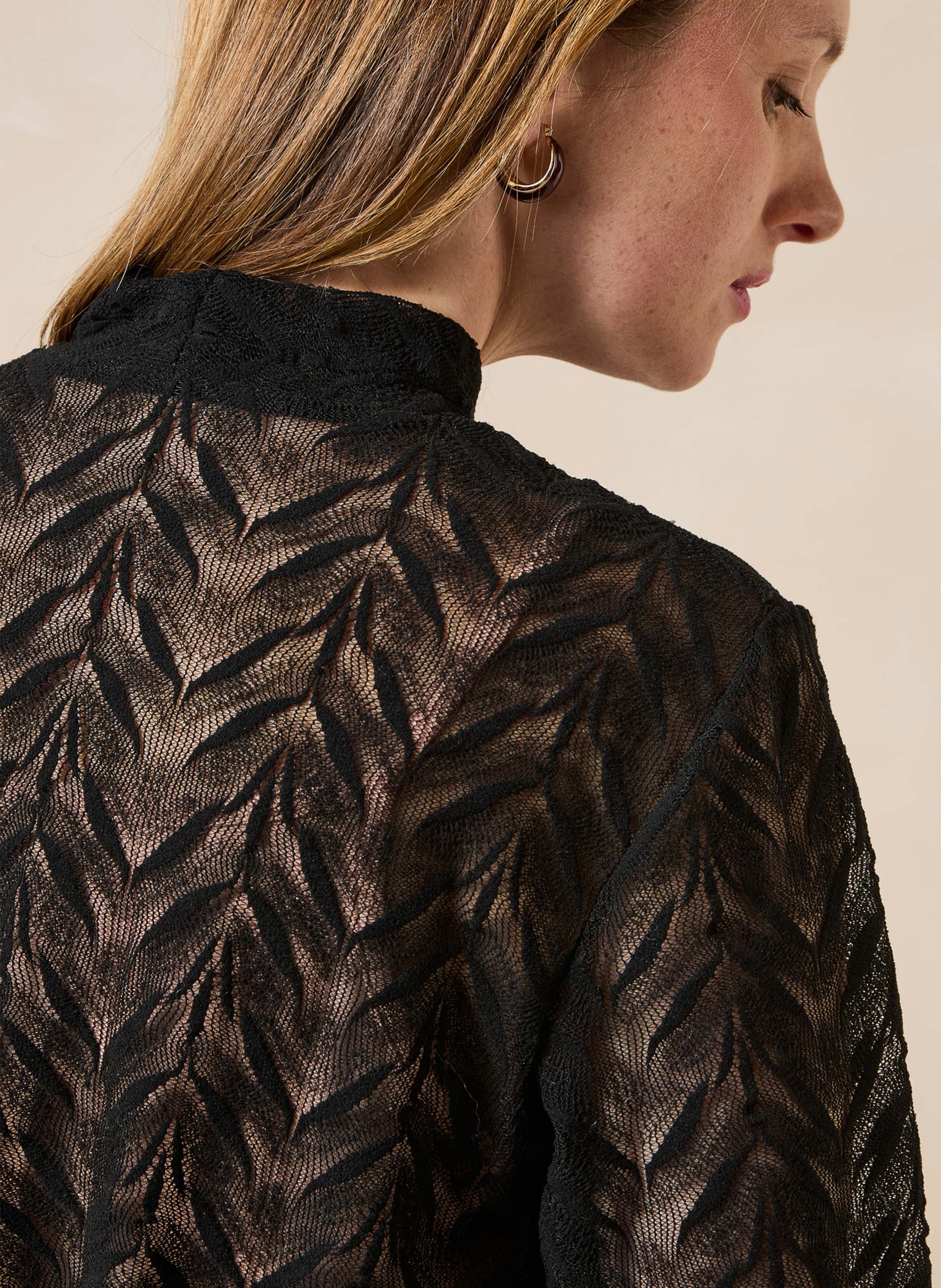Top droit col montant LA FEE MARABOUTEE Noir