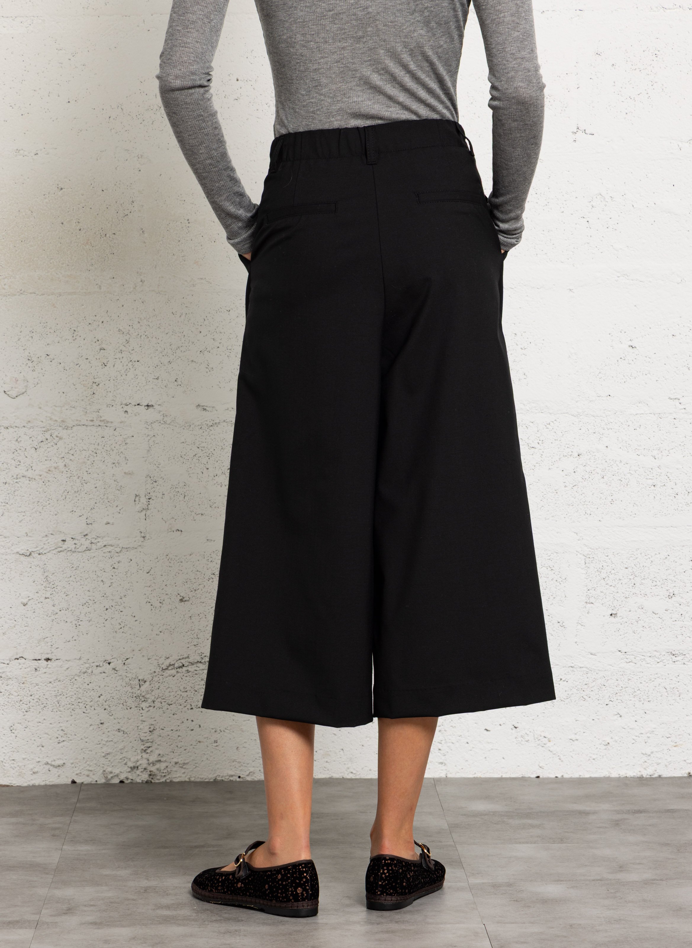 Large wool blend Bermuda shorts DES PETITS HAUTS Black
