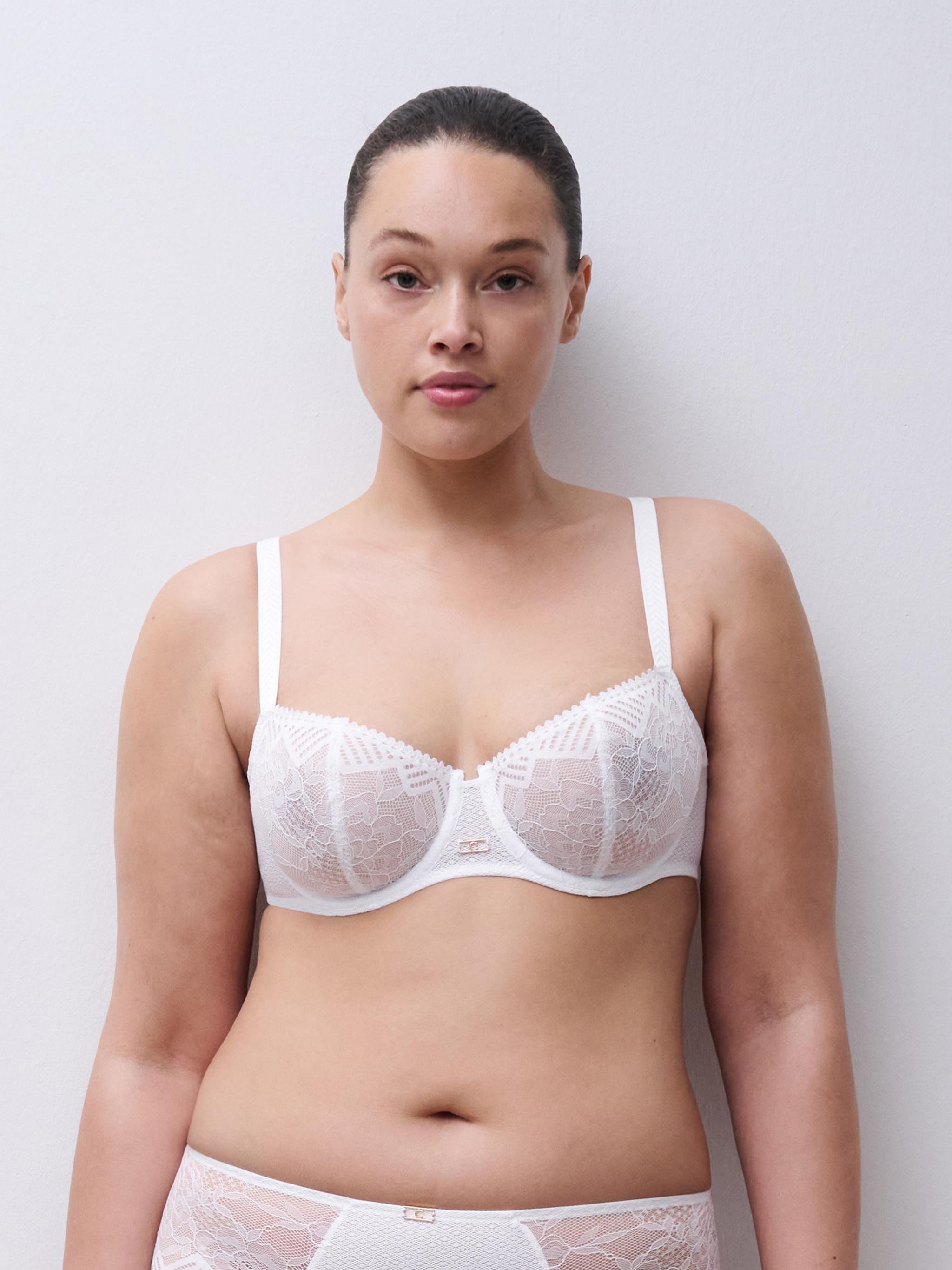 Lace demi-cup bra | White CHANTELLE Women