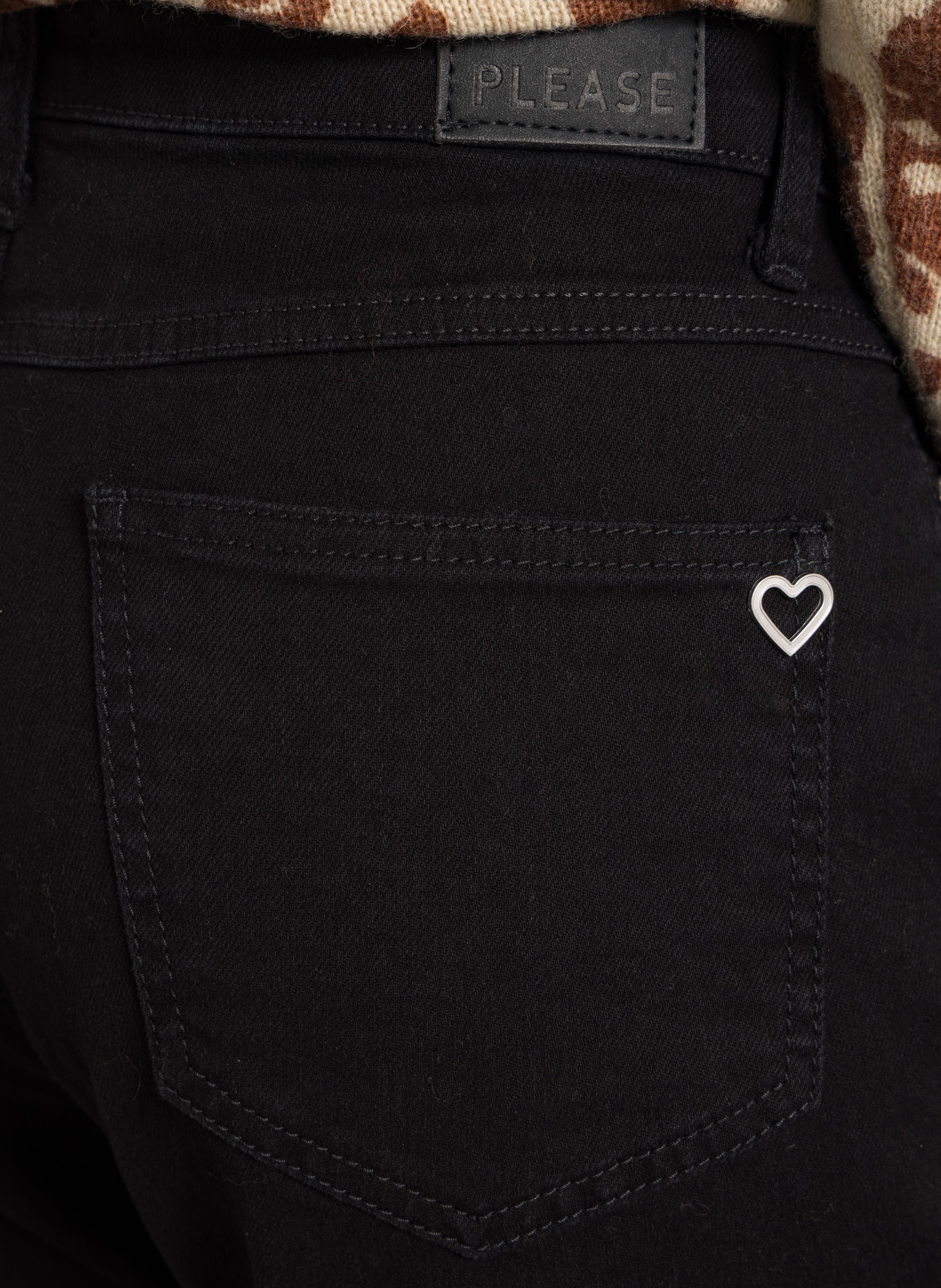 Cotton-blend straight-leg jeans PLEASE Black