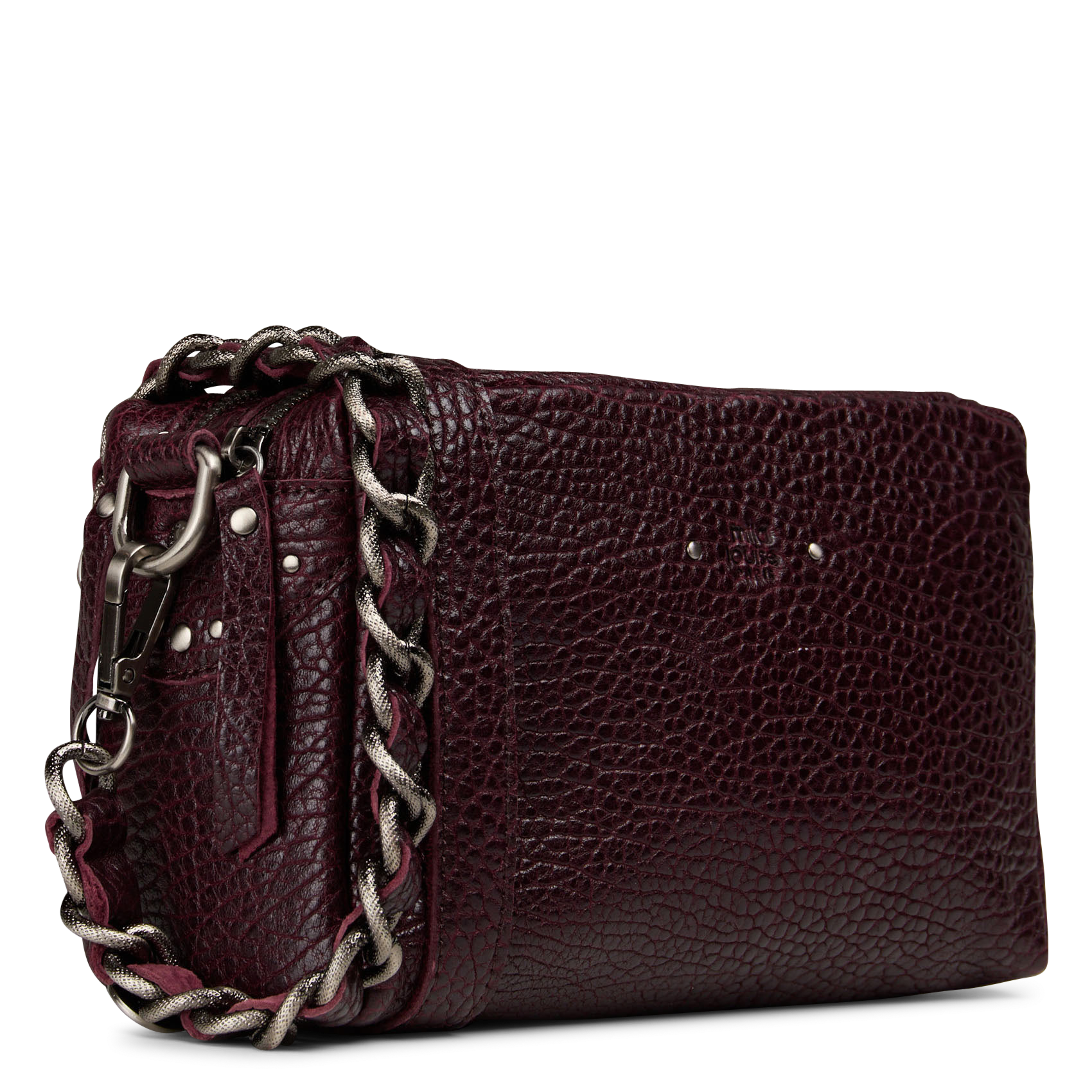 Leren schoudertas | Rood MILA LOUISE Dames