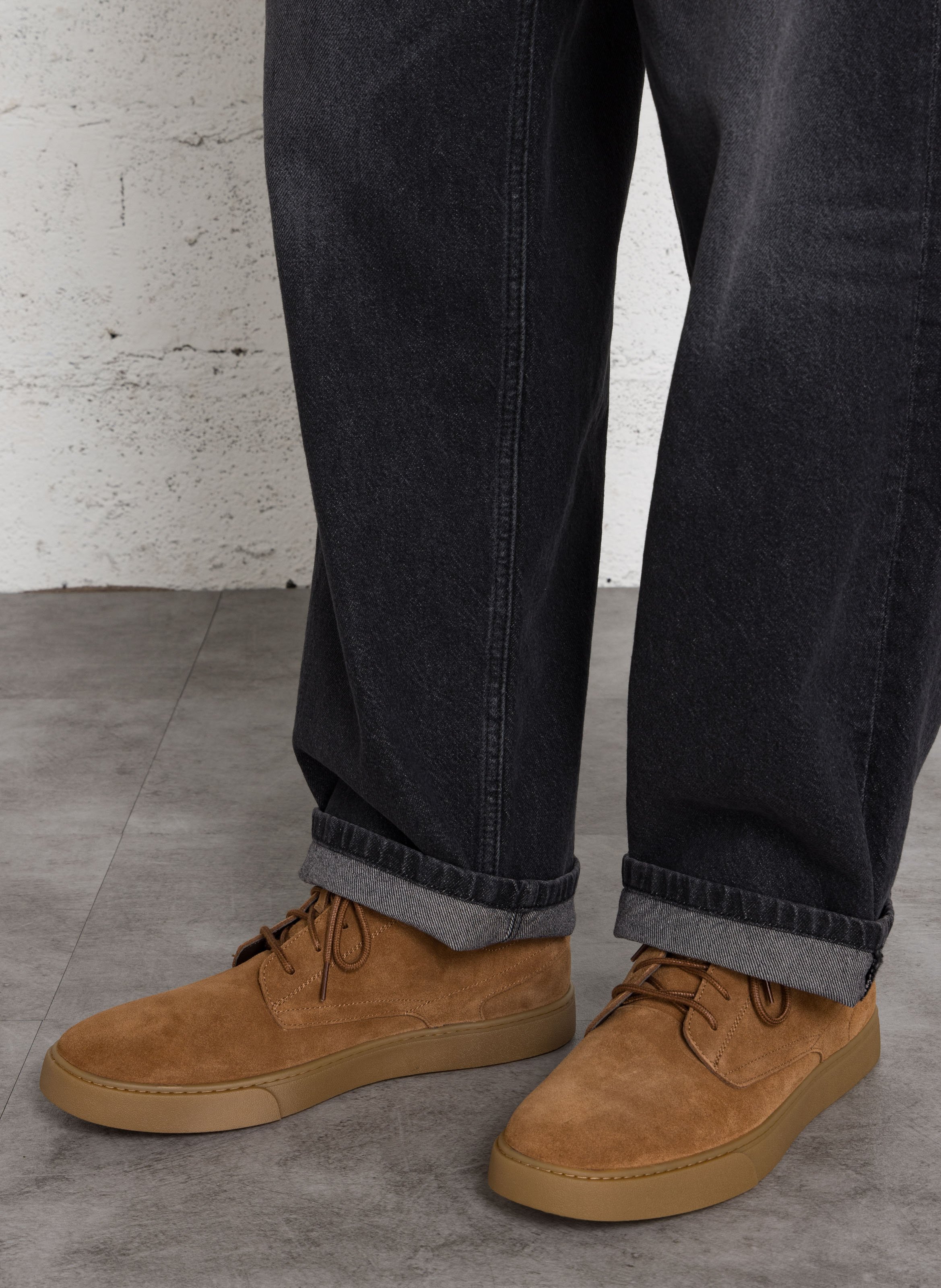 Bottines à lacets en cuir velours CLARKS Marron