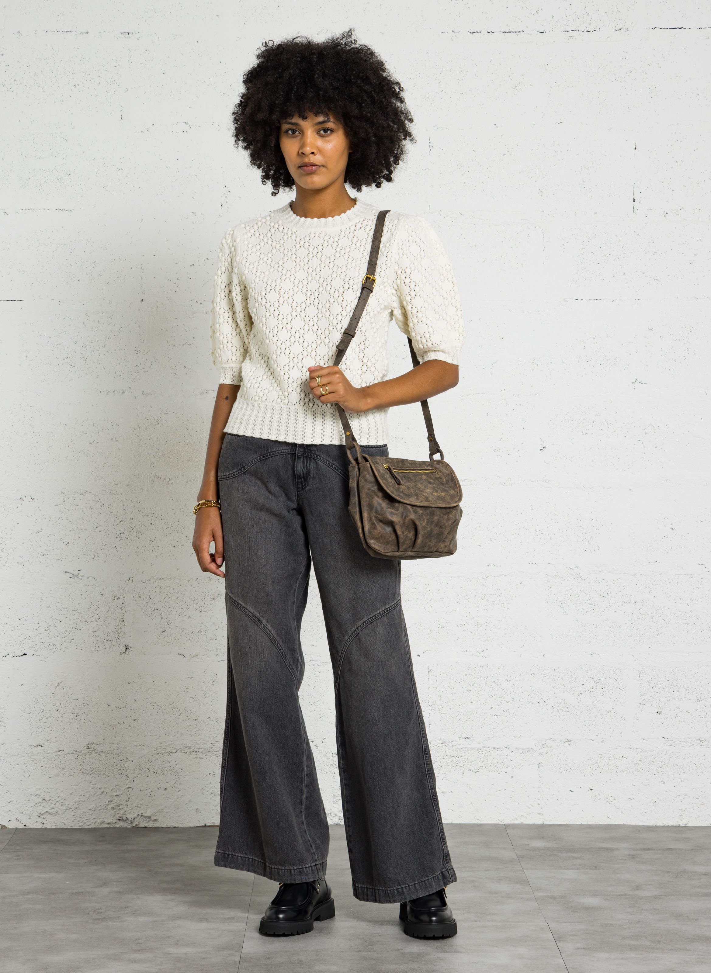 Besace en cuir NAT & NIN Marron