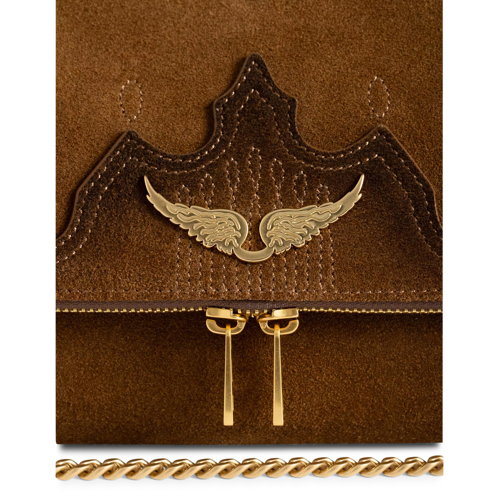Sac bandoulière en cuir ZADIG&VOLTAIRE Marron