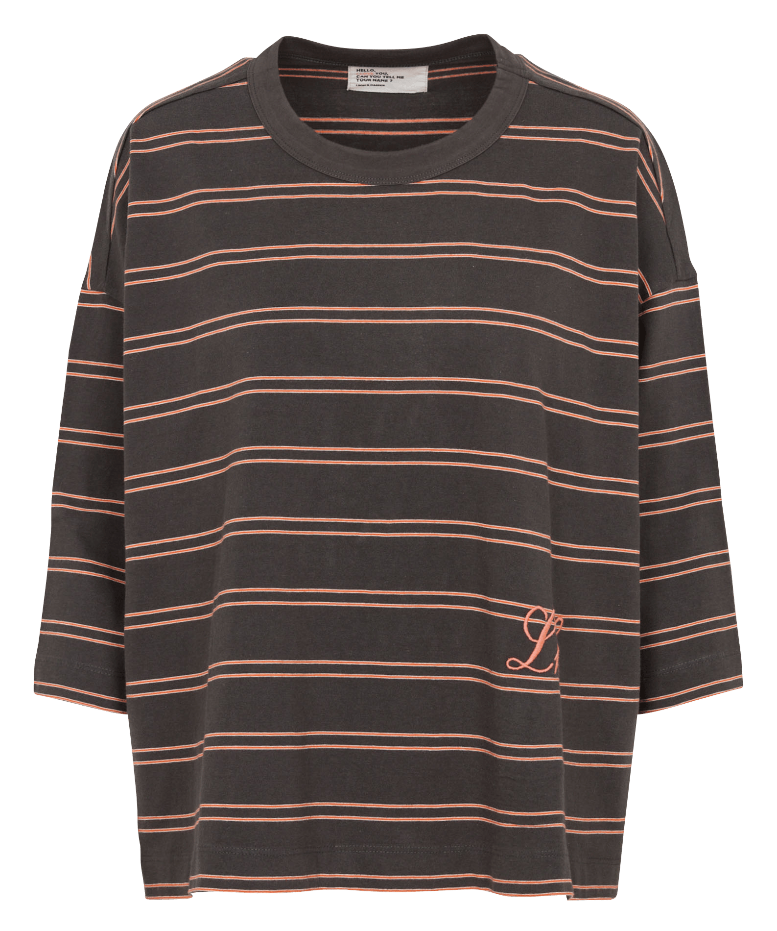 Gestreiftes T-Shirt mit weiten 3/4-Ärmeln LEON & HARPER Grau
