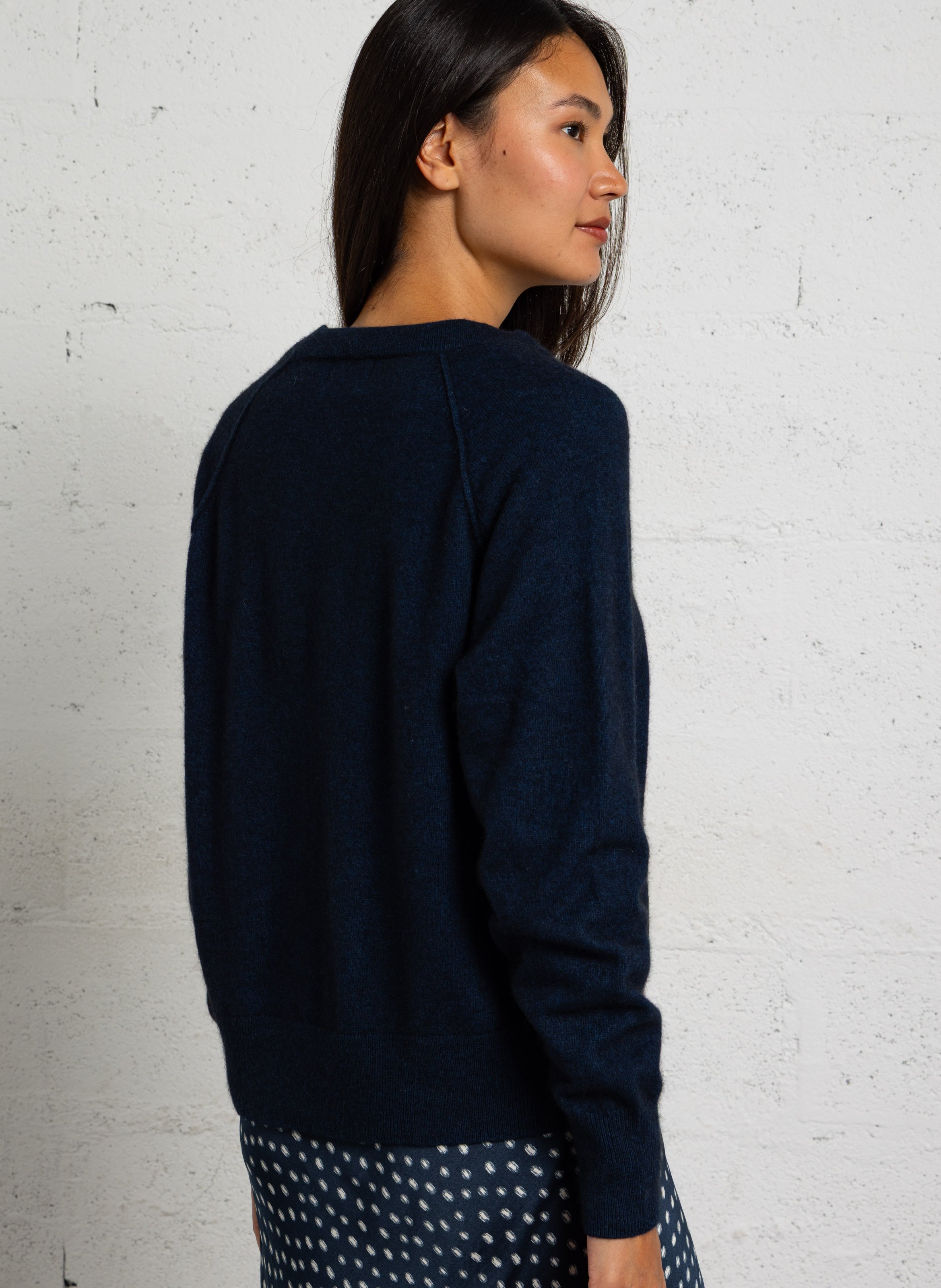 Round-neck wool-blend sweater BELLA JONES Blue