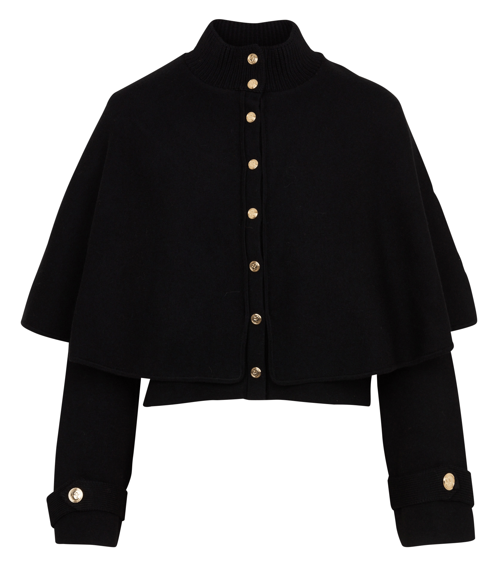 Gilet oversize col montant effet cape MAJE Noir