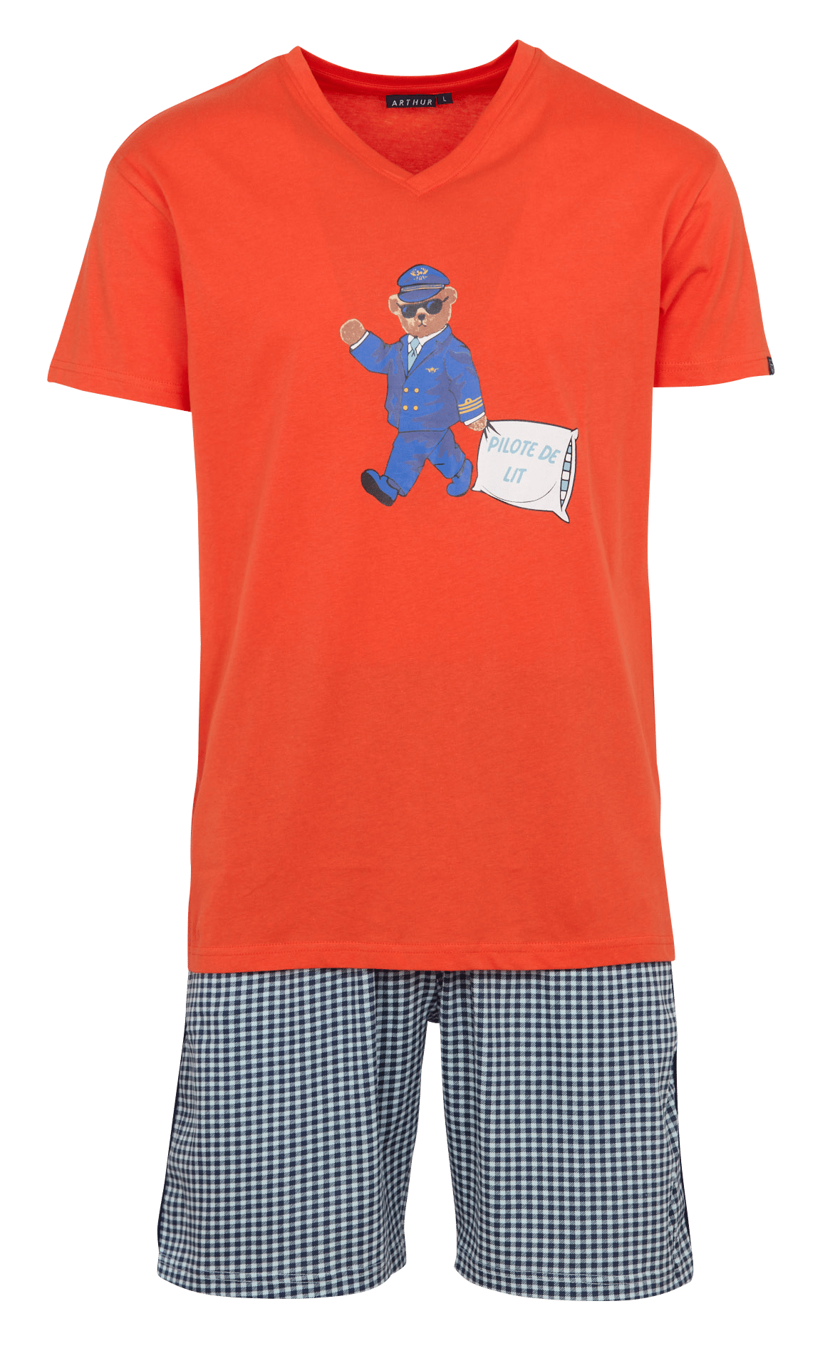 Kurzer Baumwollpyjama ARTHUR Blau