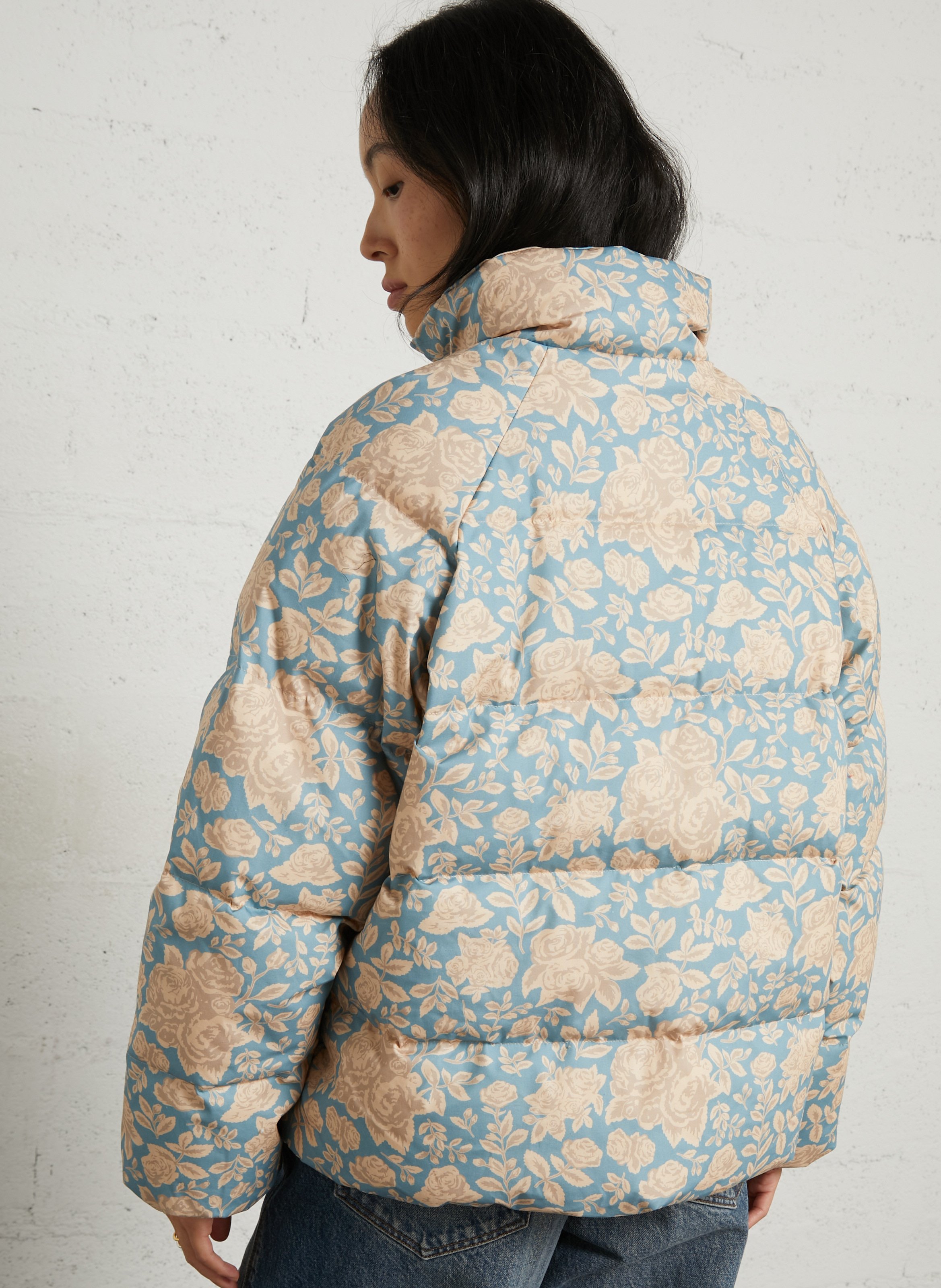 Steppjacke mit Stehkragen aus Baumwolle THE TINY BIG SISTER Blau