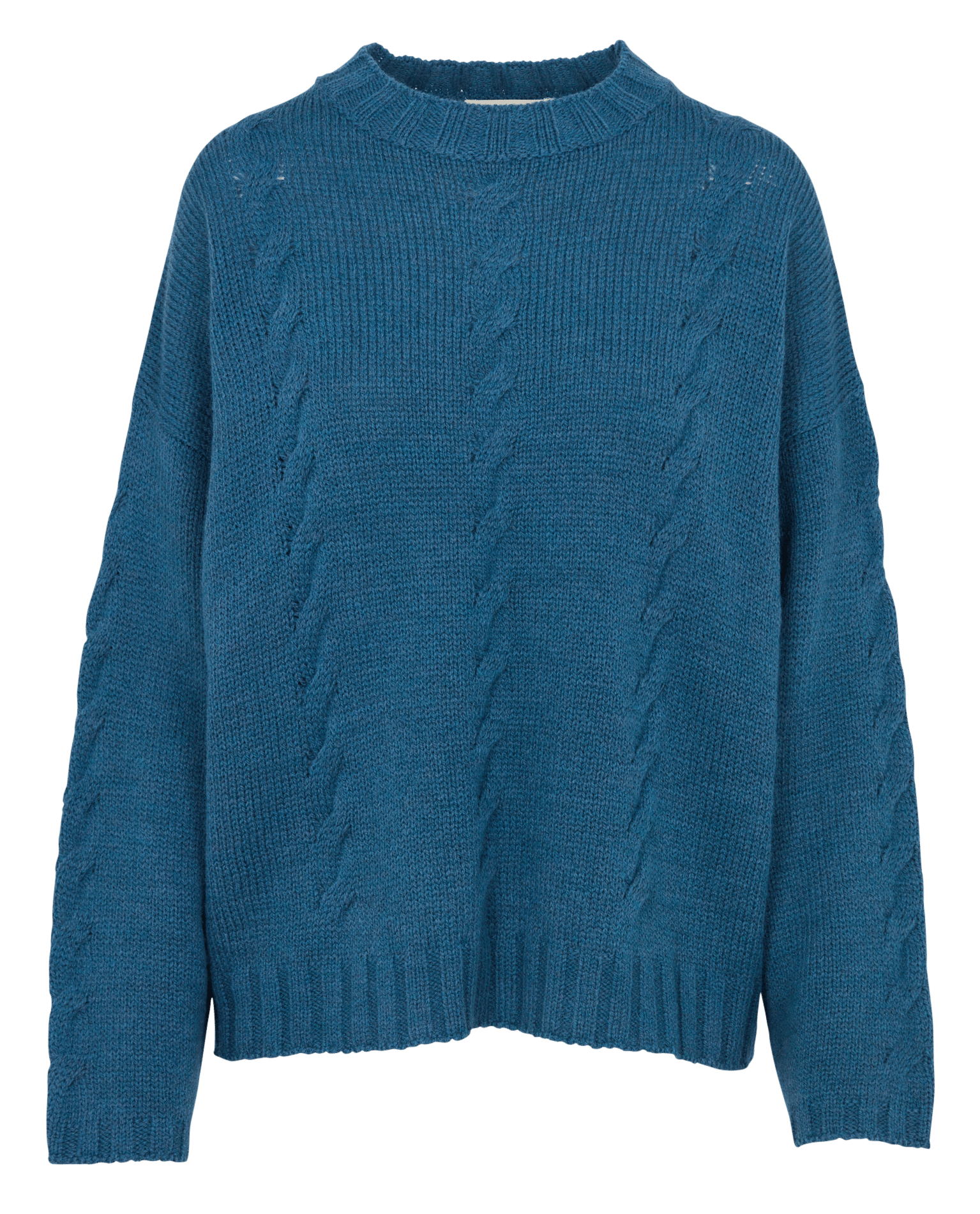 Pull col rond ample en laine COTELAC ACOTE Bleu