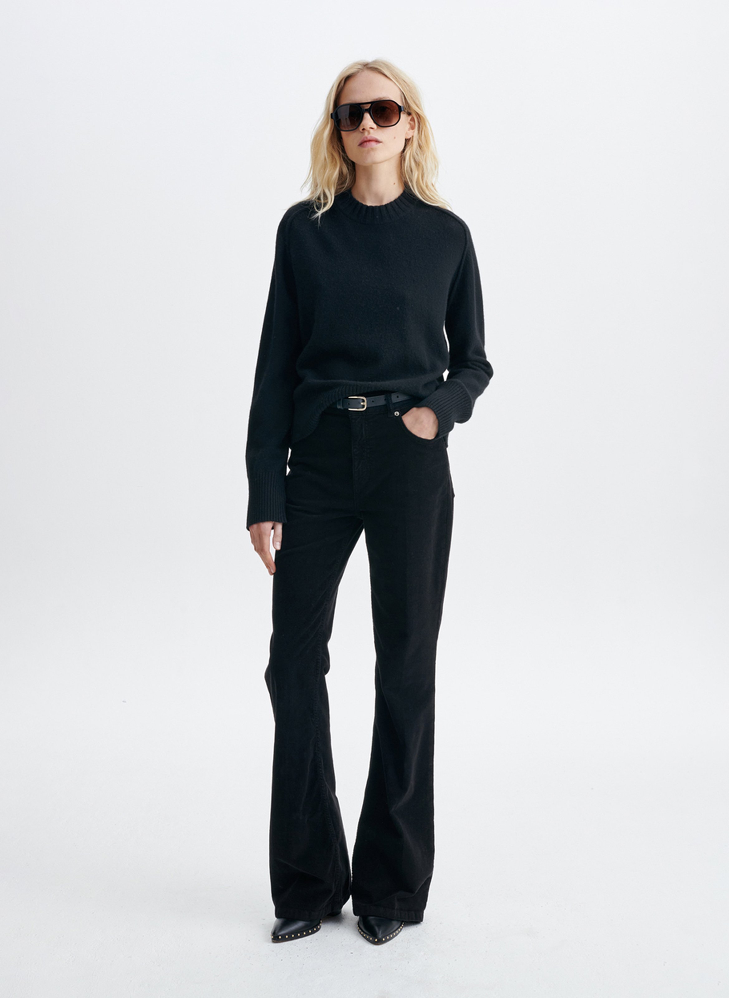 Round-neck wool-blend sweater | Black VANESSA BRUNO Women
