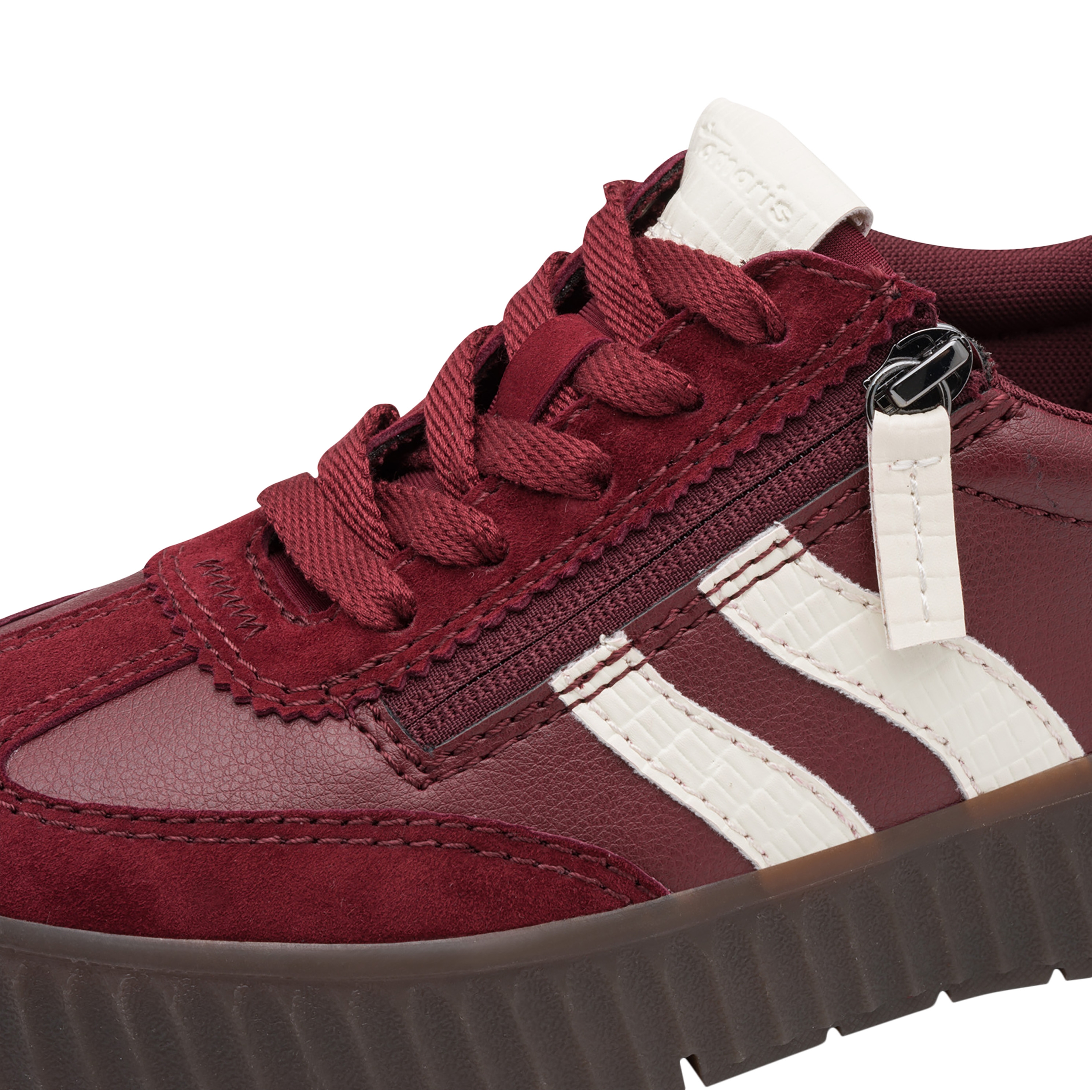 Leather trainers TAMARIS Red