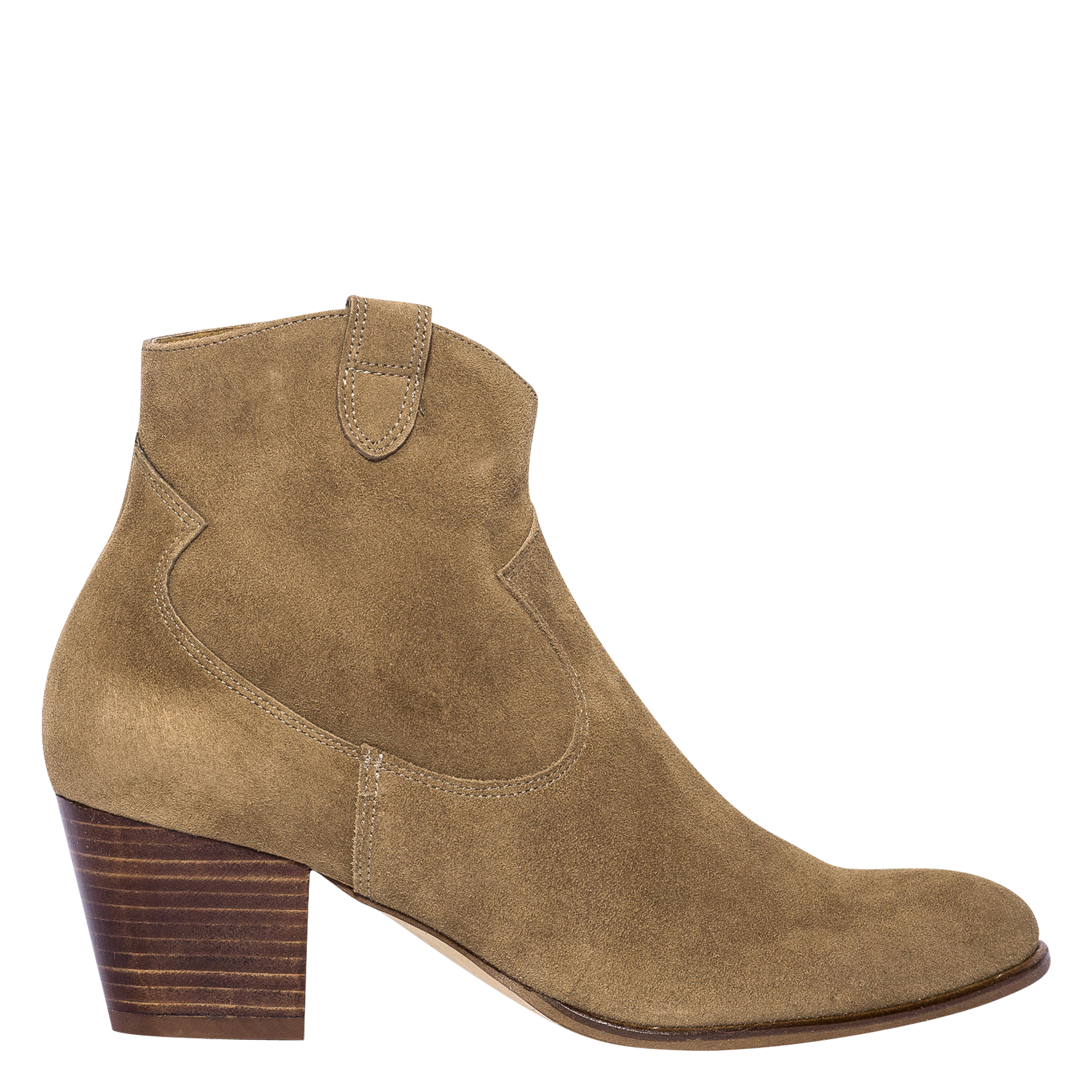 Leather mid-calf boots BOCAGE Beige
