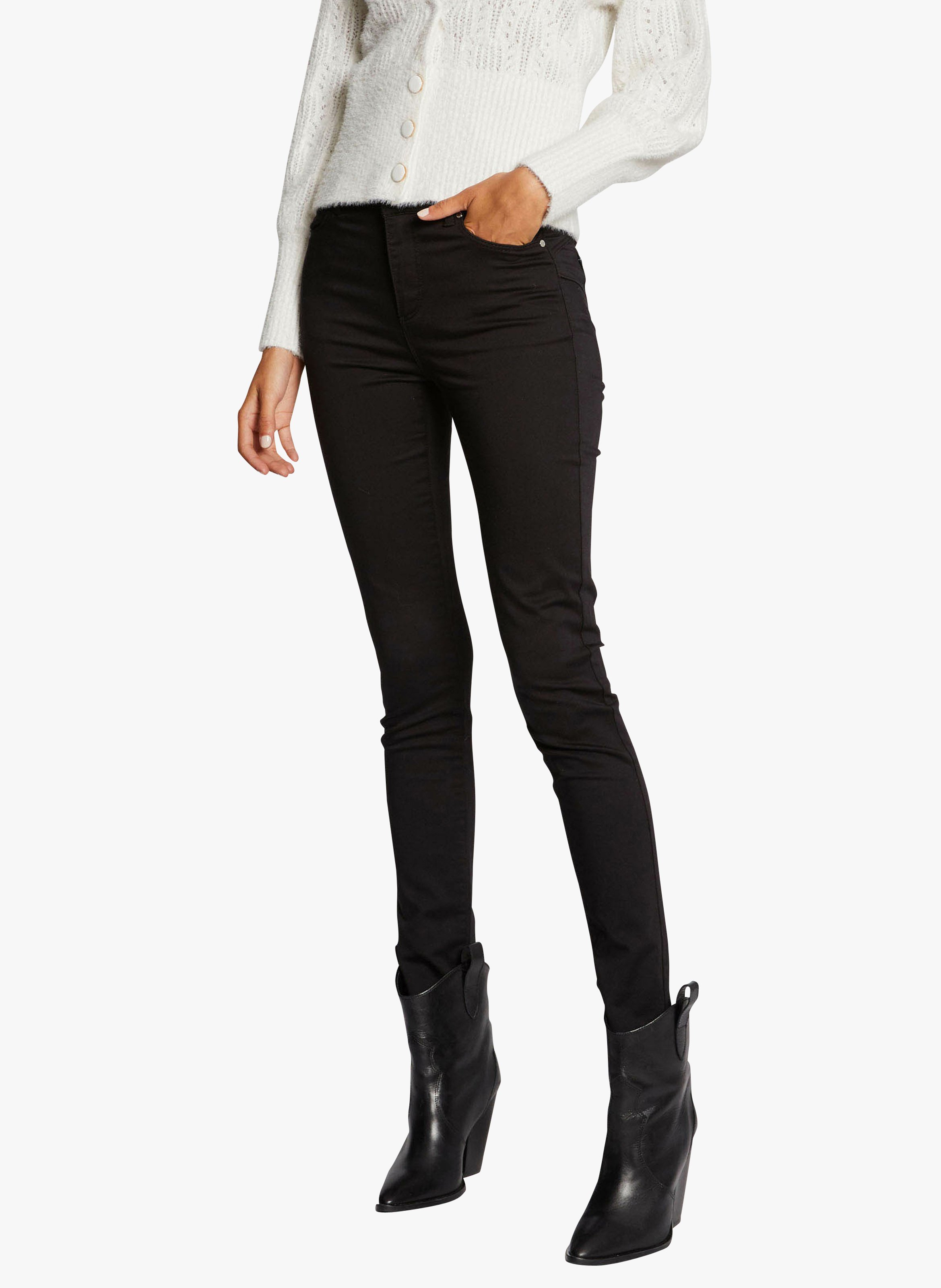 Pantalon slim en coton mélangé MORGAN Noir
