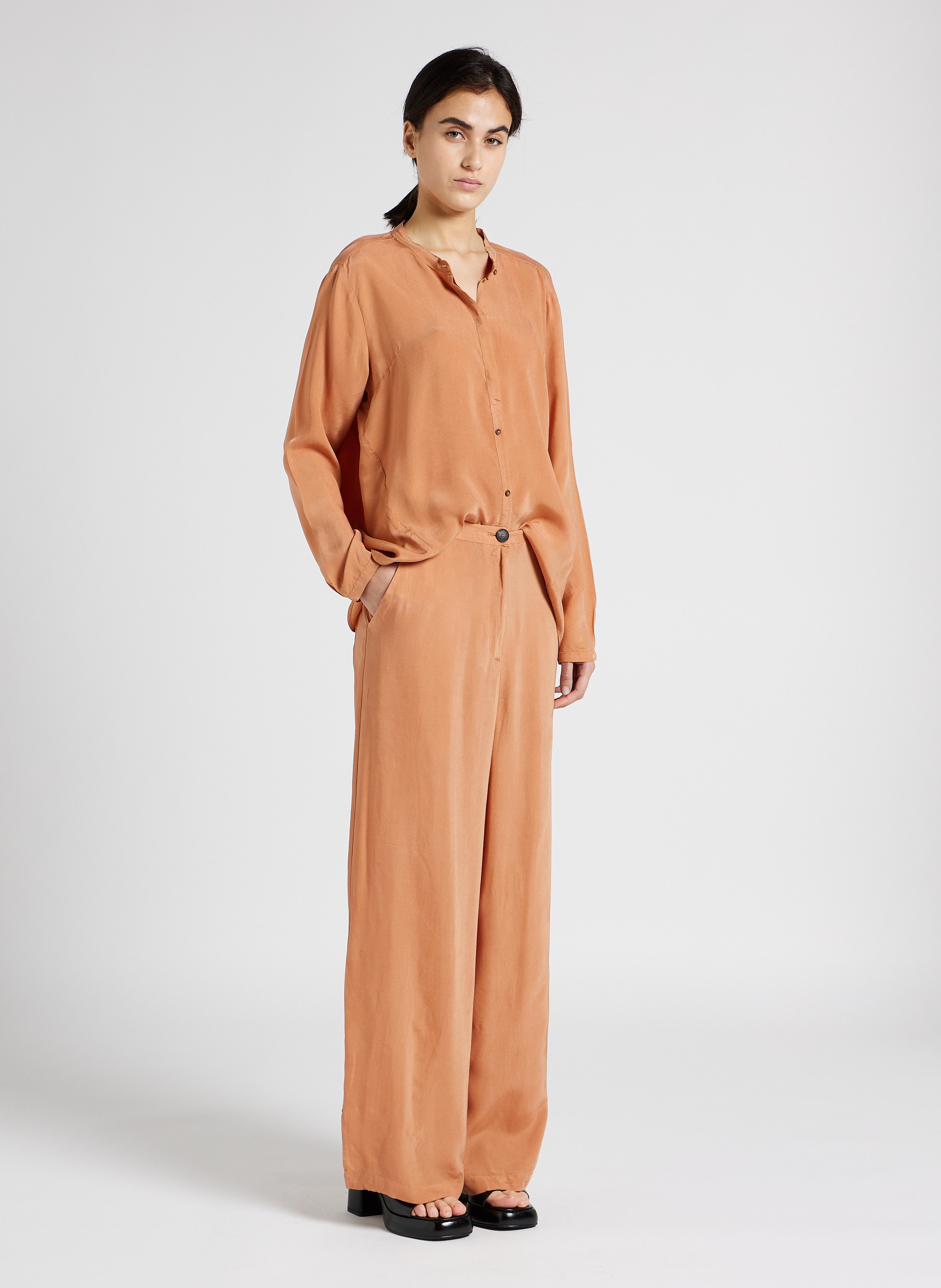 Flowing wide-leg pants HUMANOID Orange