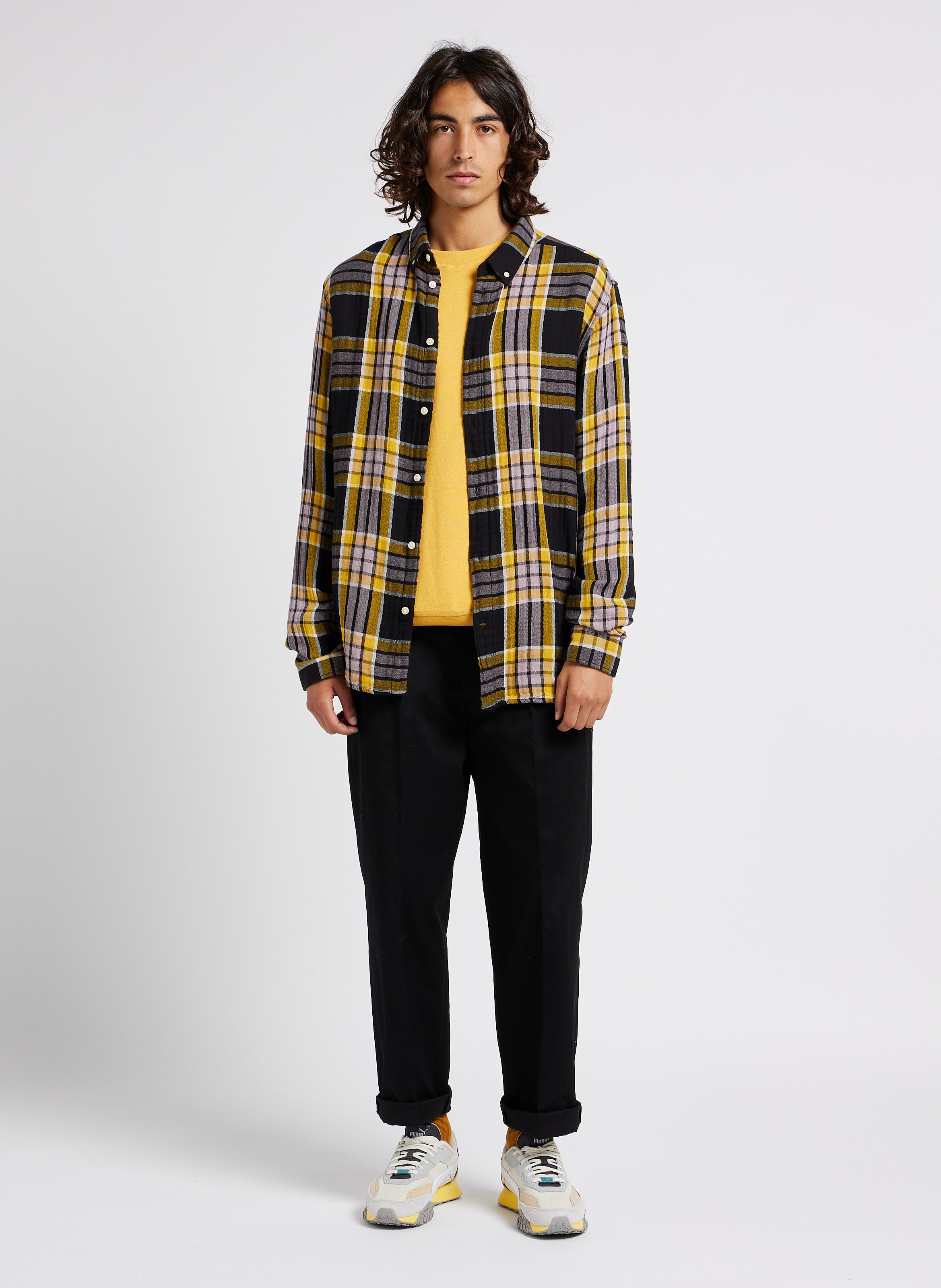 Chemise col américain à carreaux en coton bio KNOWLEDGE COTTON APPAREL Multicolore