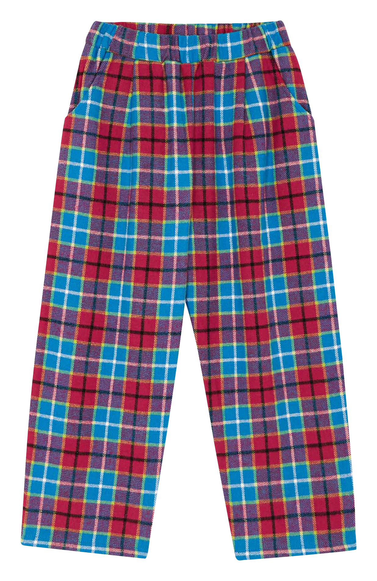 Pantalon droit à carreaux en coton THE CAMPAMENTO Bleu