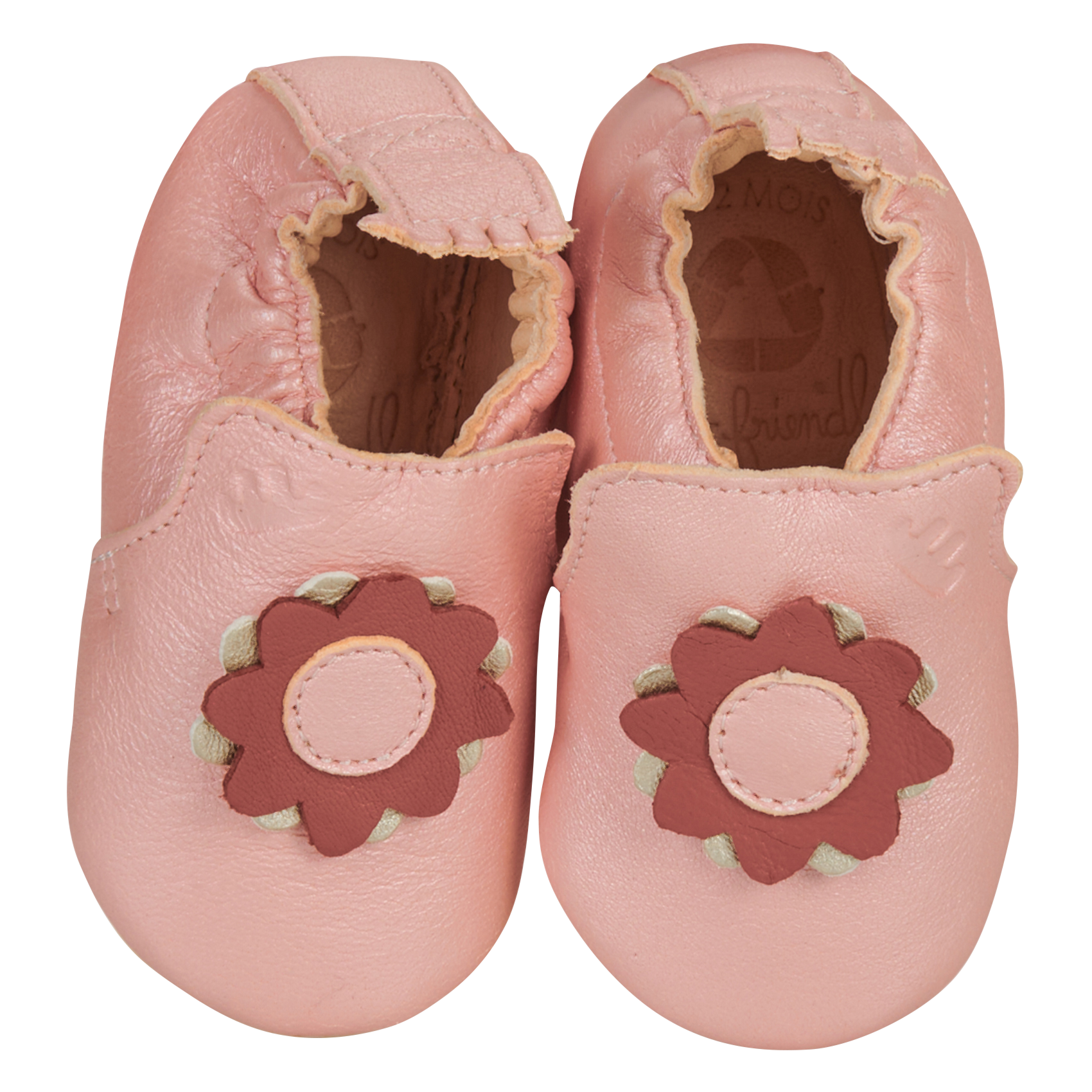 Chaussons en cuir EASY PEASY Rose