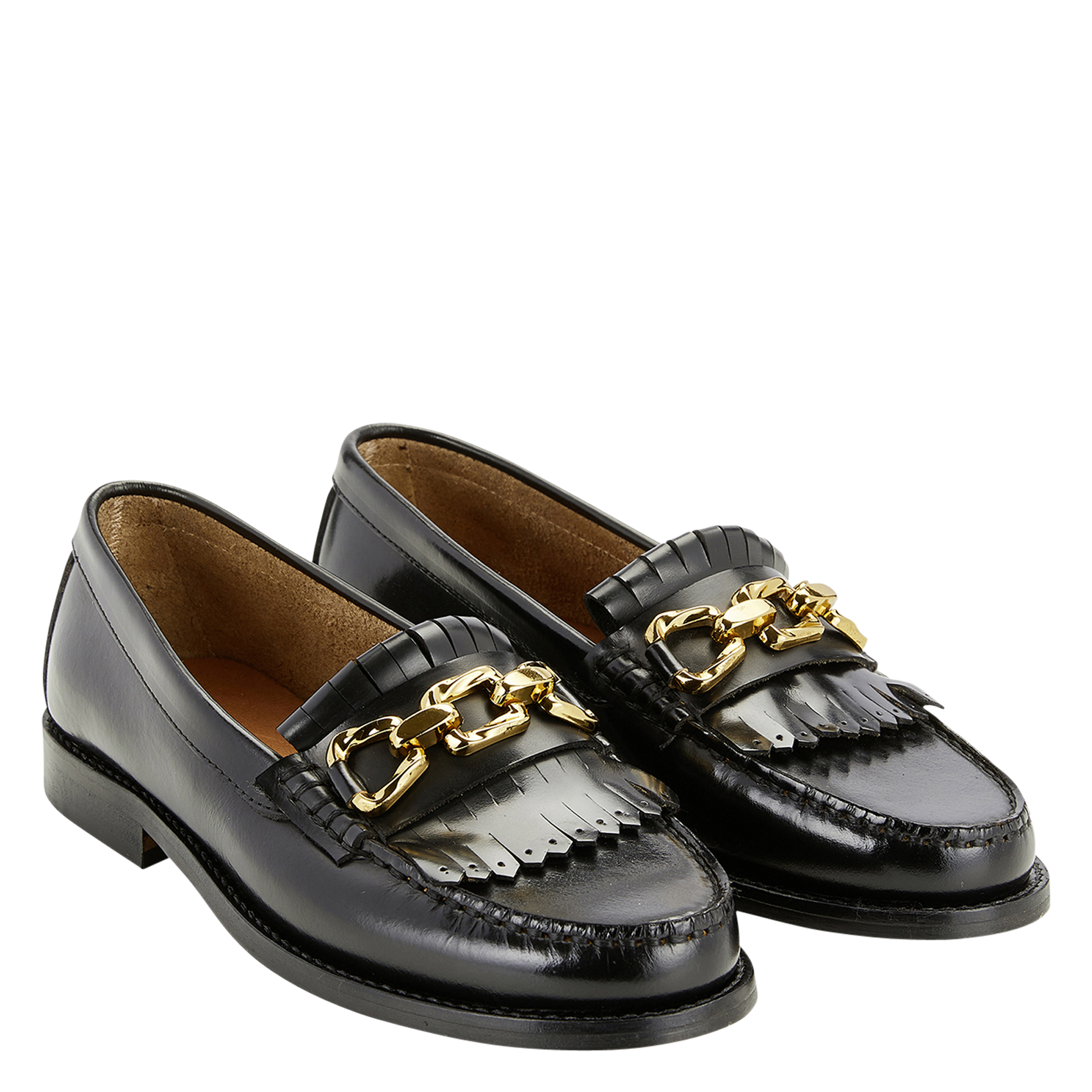 Leather Cosmoparis Mocassins Leather Loafers Noir Cosmoparis Women