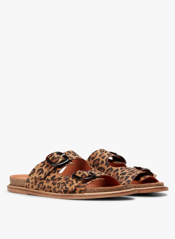 Flat Printed Leather Mules Vel Imp Leo Mellow Yellow Women 16 38 576 0836 VEL IMP LEO VEL IMP LEO Place des Tendances United Kingdom