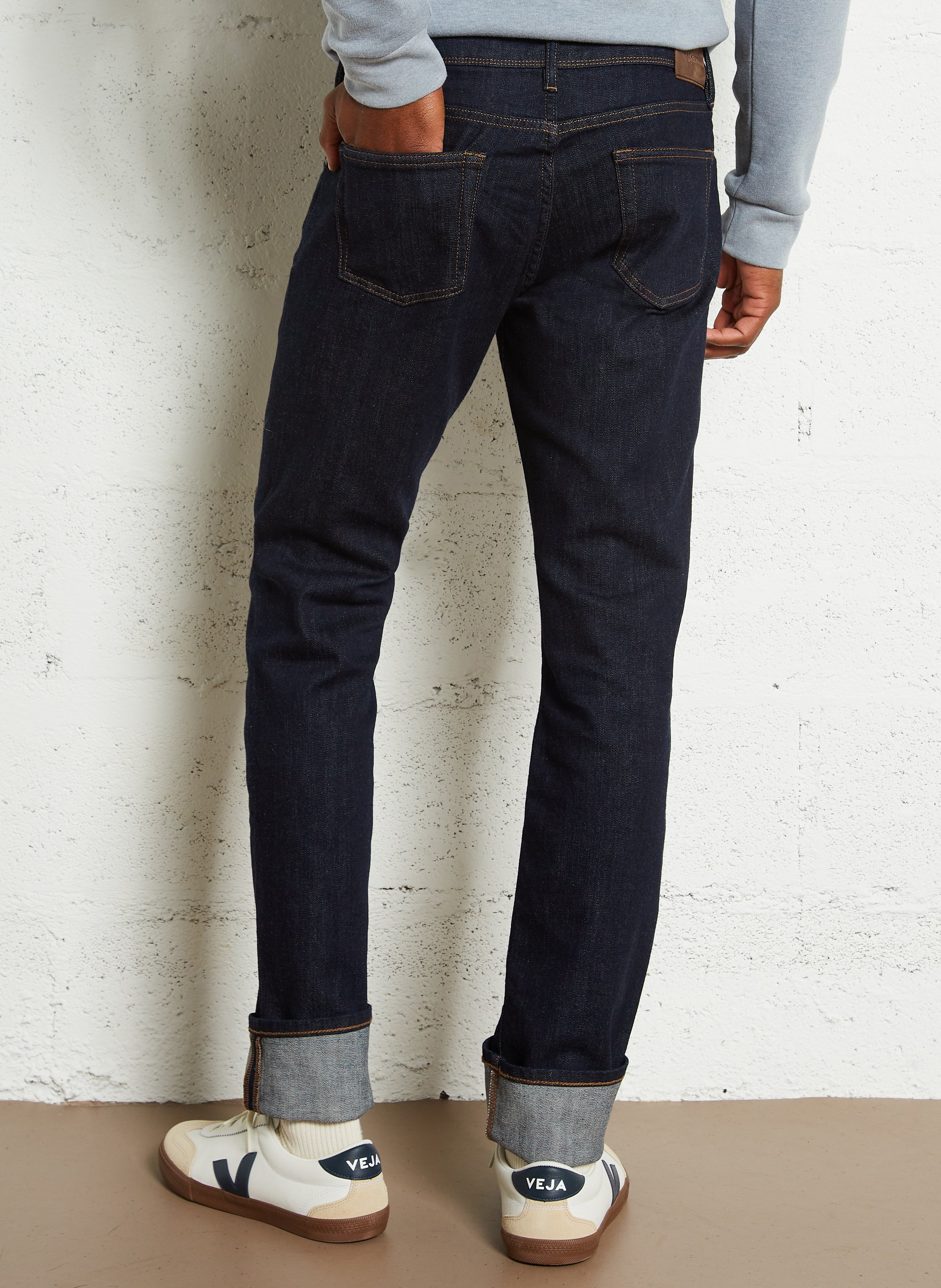 Cotton-blend straight jeans HACKETT Blue
