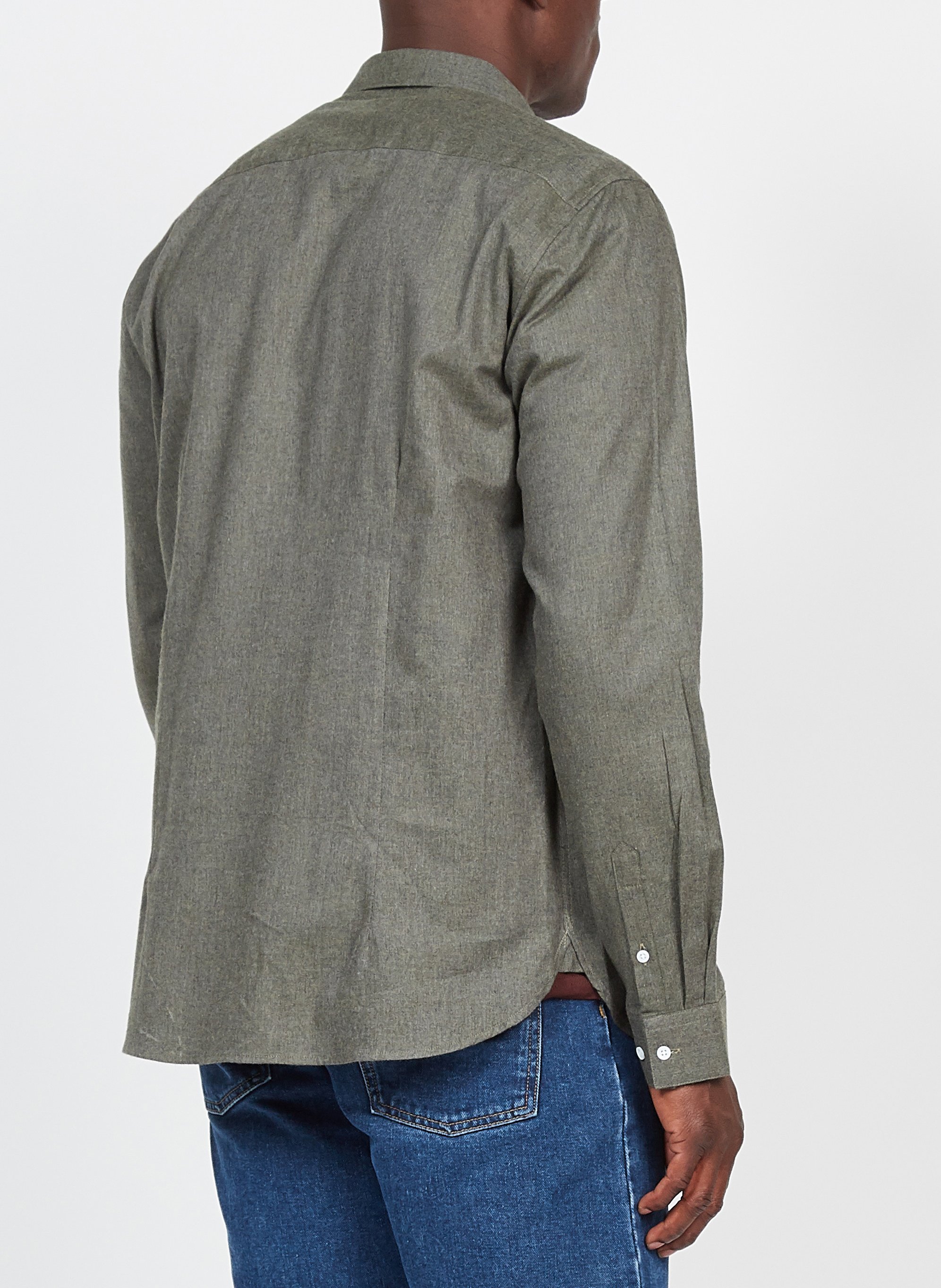 Slim-fit cotton shirt with classic collar ATELIER PRIVE Green