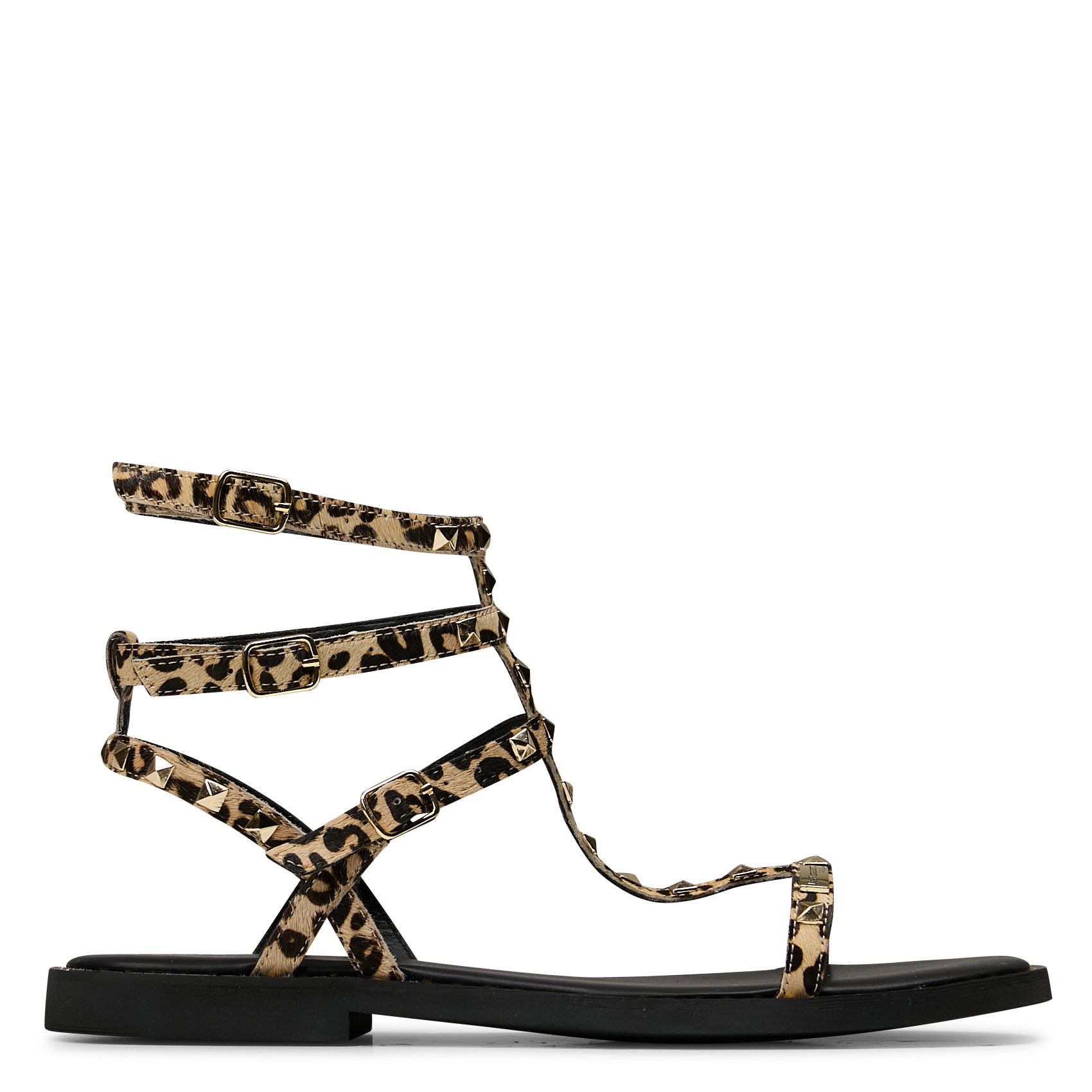 Flat sandals in printed pony leather LES TROPEZIENNES PAR M.BELARBI Brown