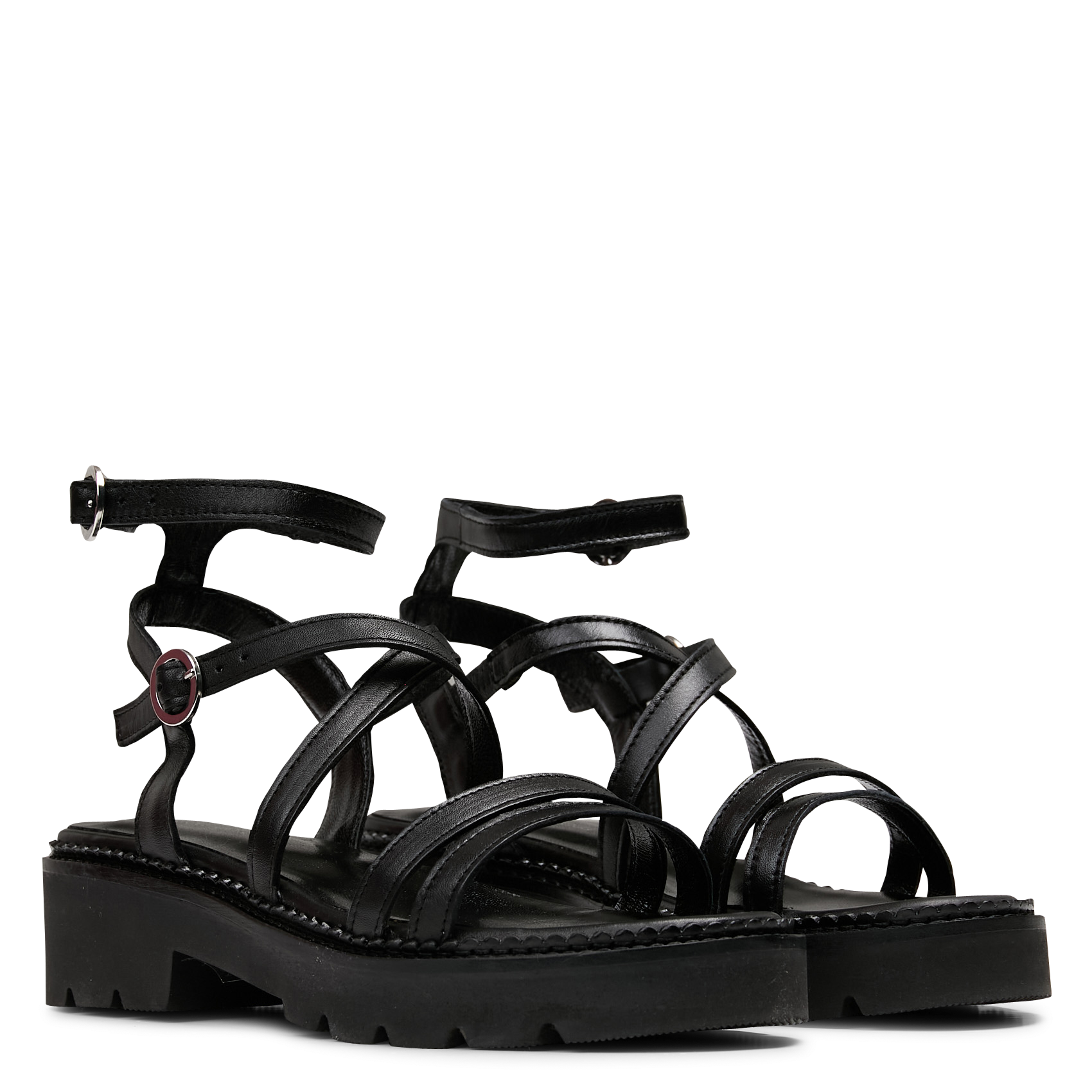 Sandales hautes en cuir MELLOW YELLOW Noir