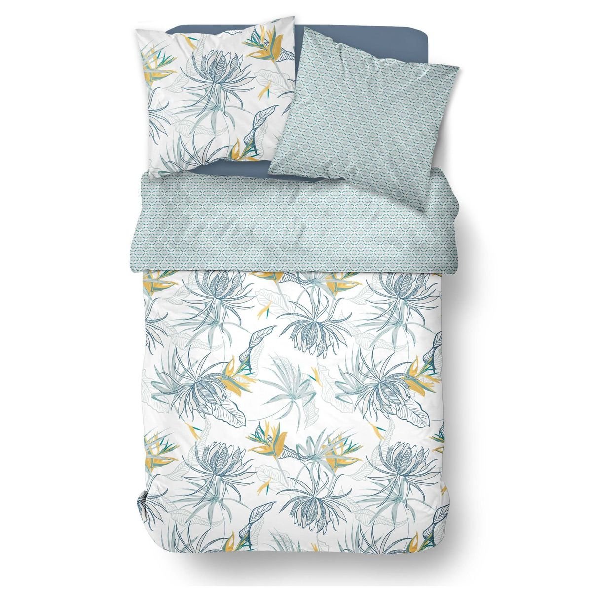 Printed cotton bed set TODAY LINGE DE MAISON White