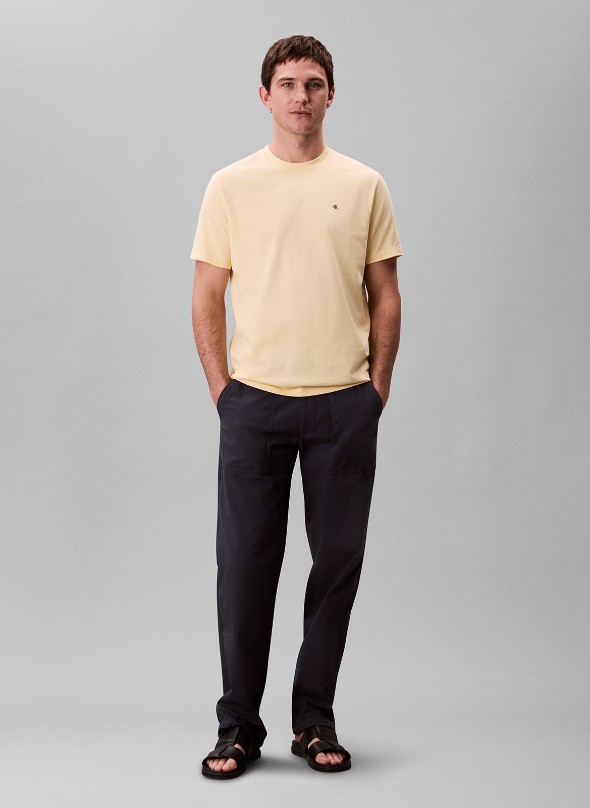 Tee-shirt droit en coton CALVIN KLEIN Jaune