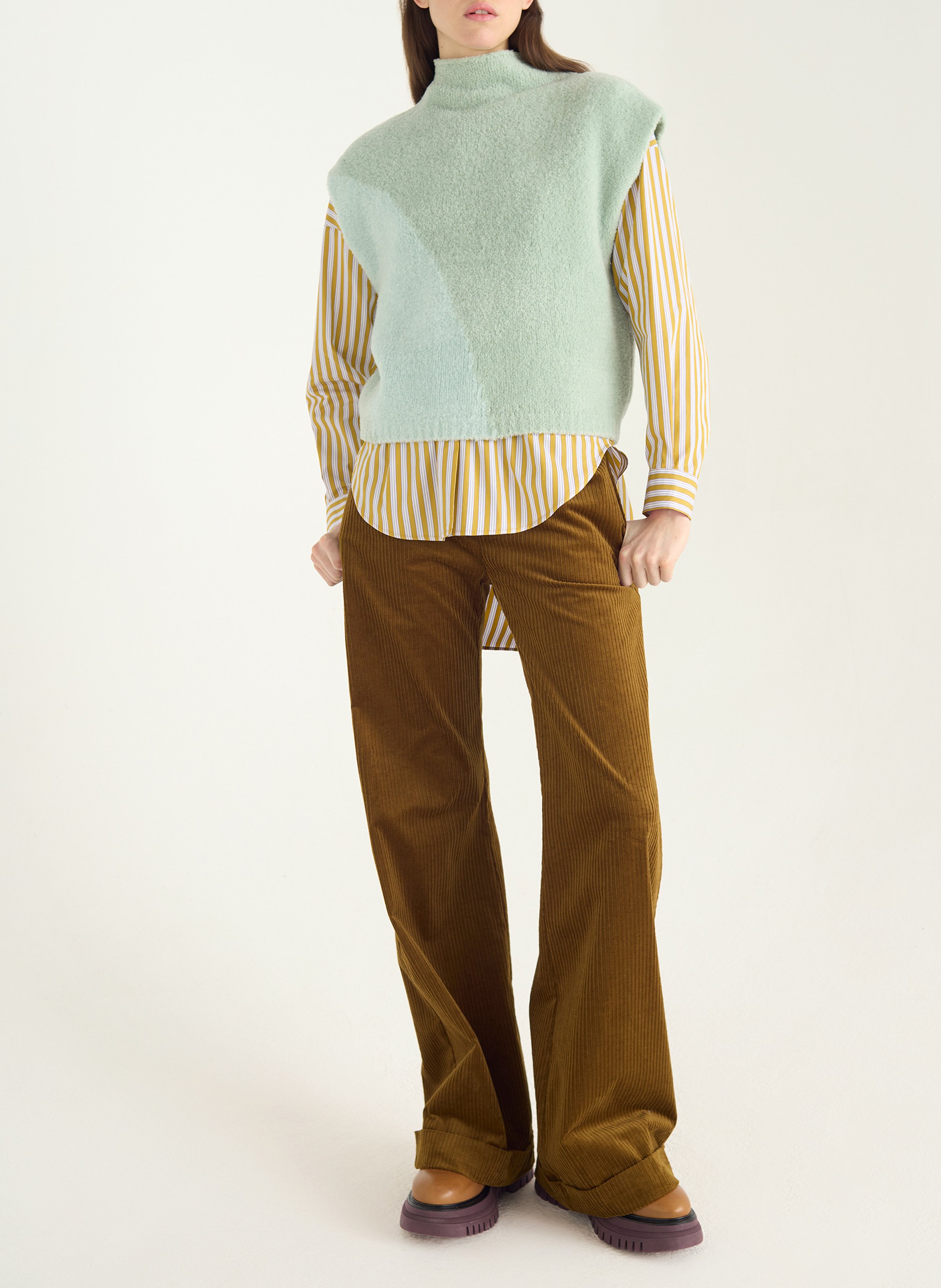 Oversize-Pullover aus Woll-Mix mit Rundhalsausschnitt COTELAC Grun