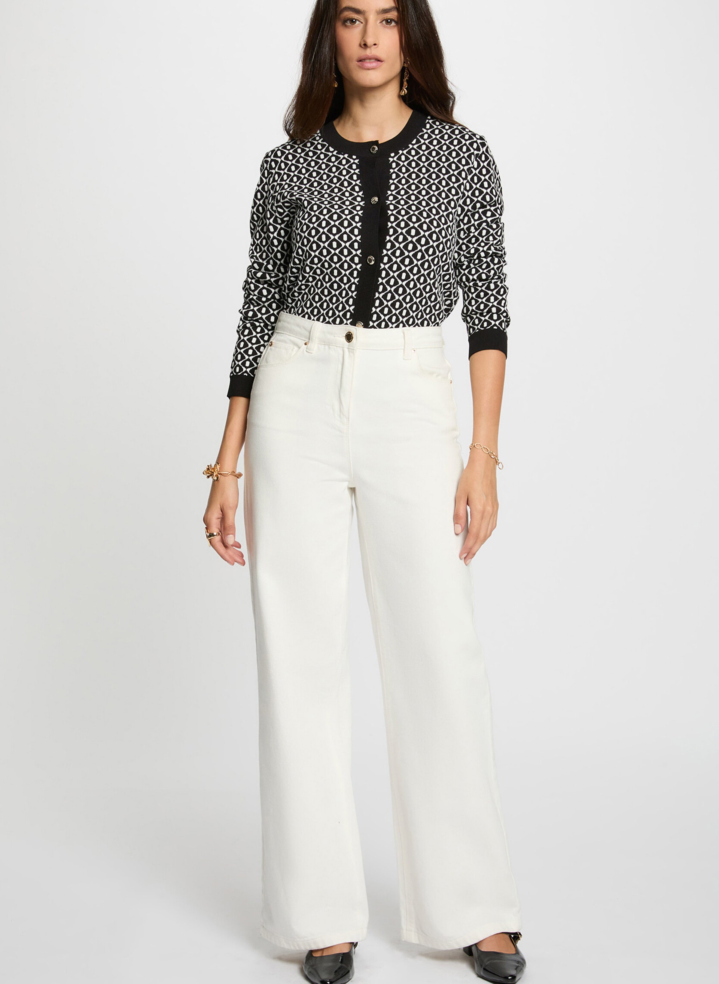 Strickjacke mit Rundhalsausschnitt MORGAN Schwarz