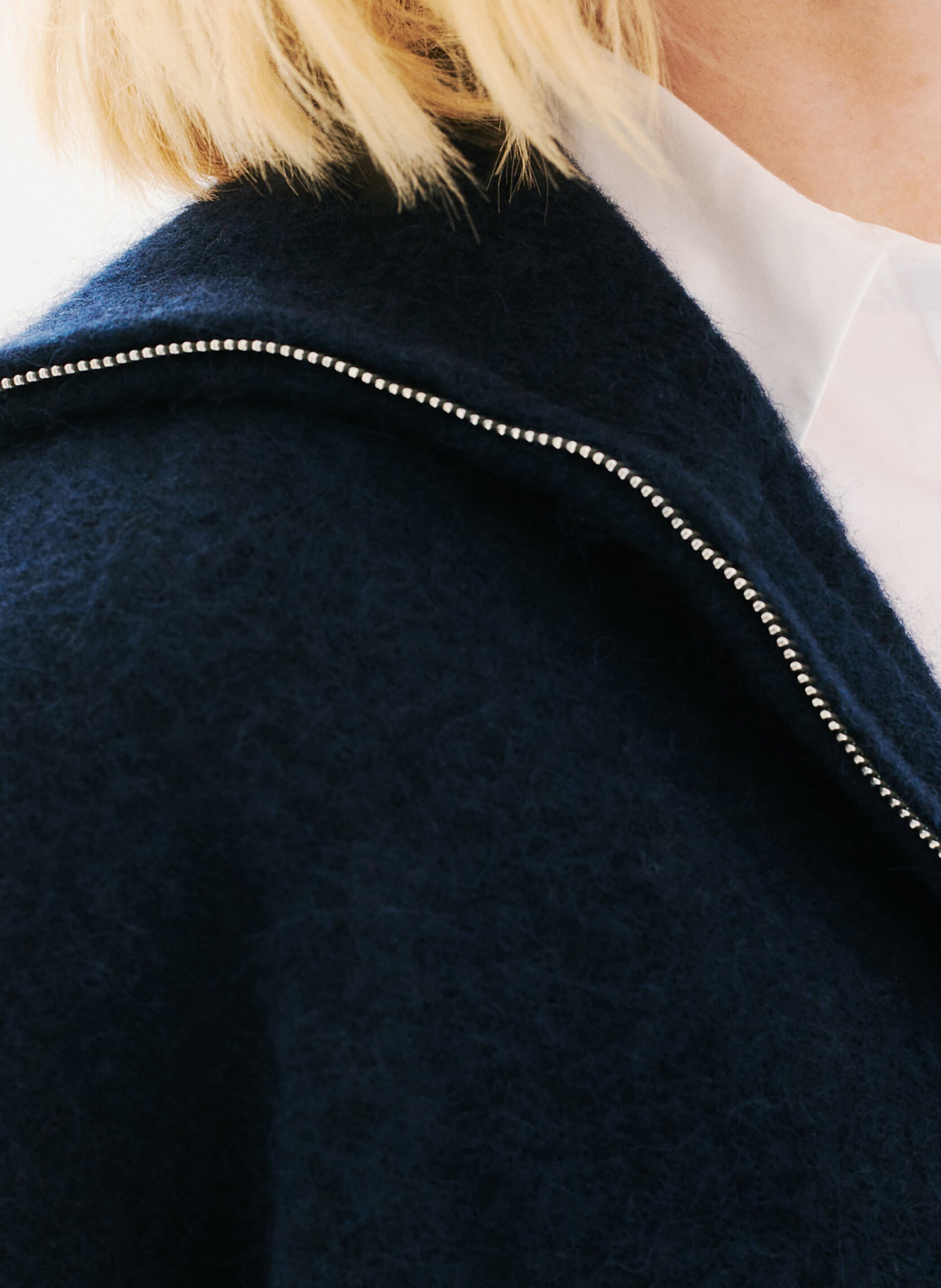 Trucker collar vest Blue