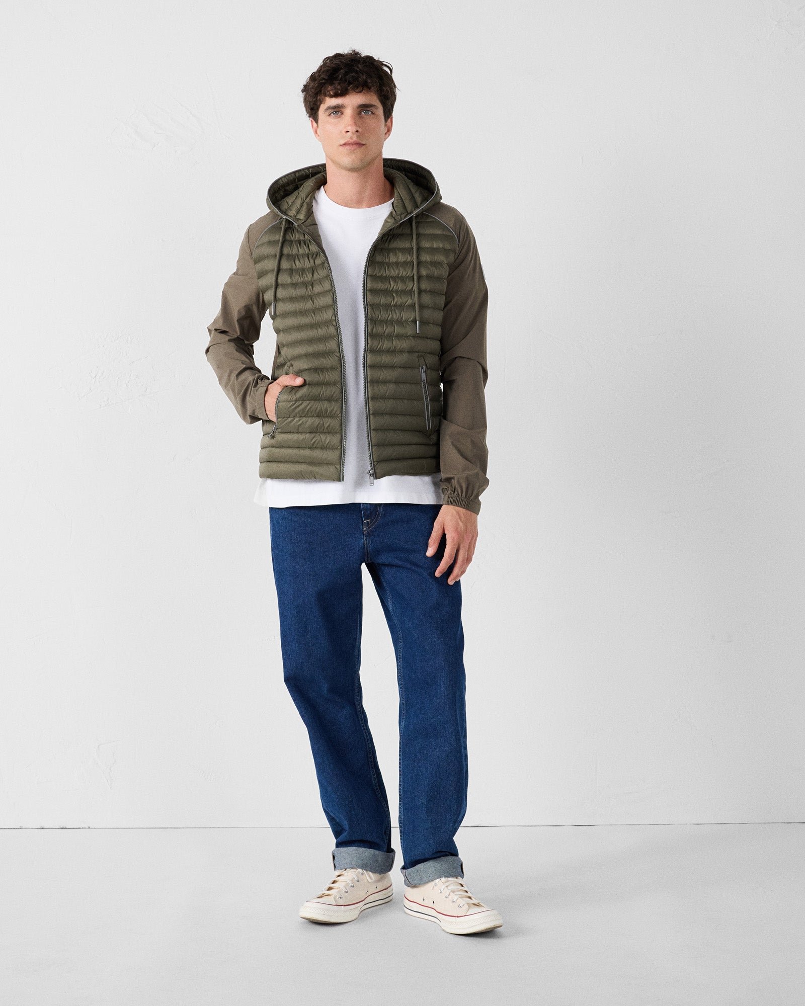 Bi-material padded jacket "Stride" JOTT Green