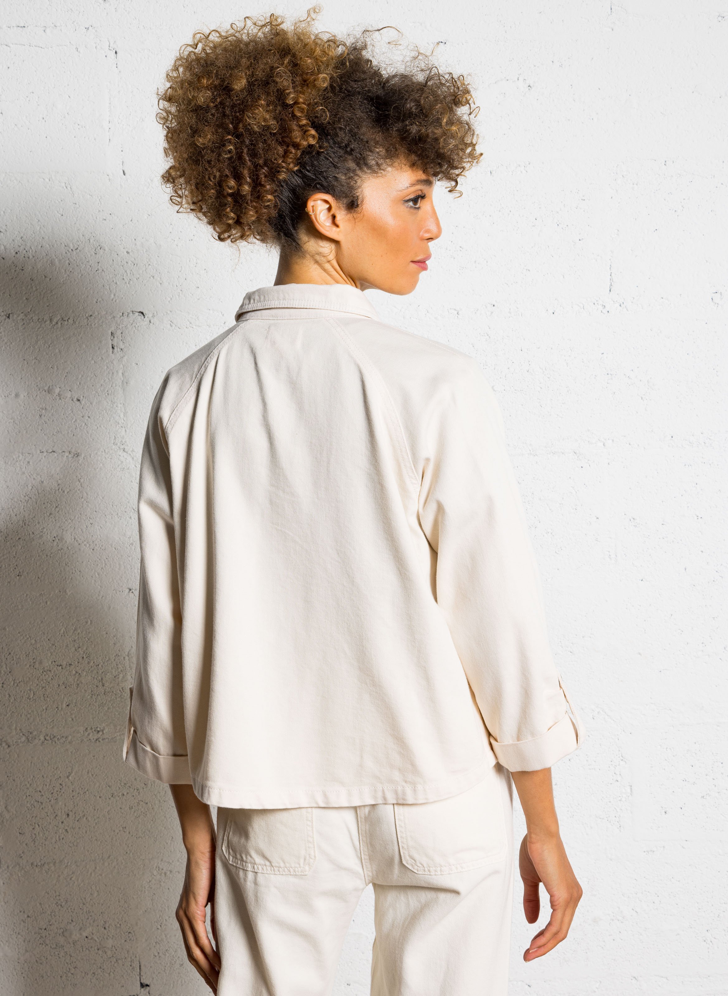 Surchemise oversize en coton MAISON 123 Beige