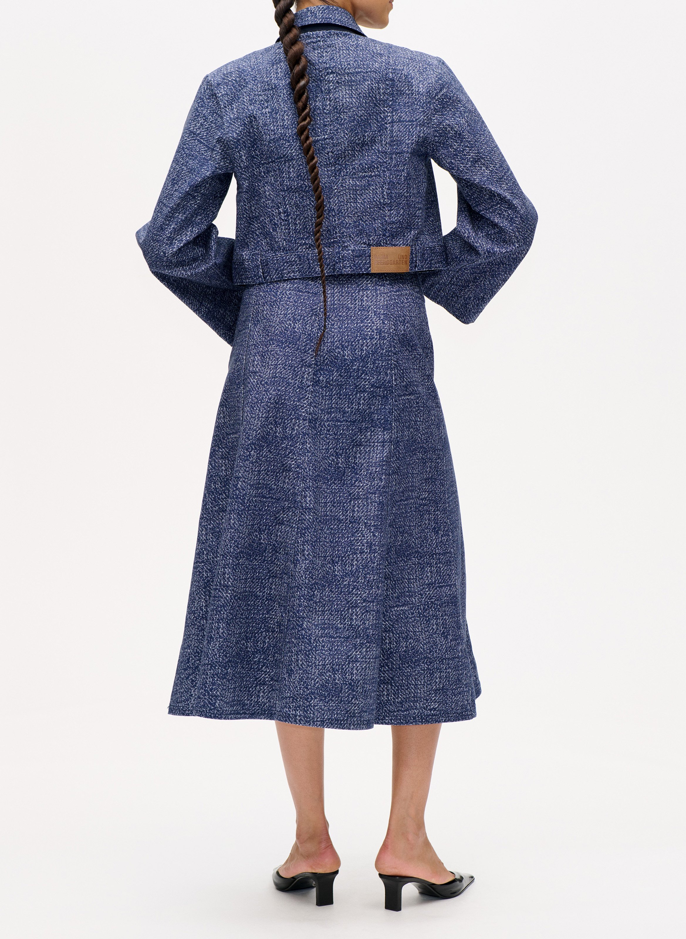 Jupe midi en coton bio mélangé BAUM UND PFERDGARTEN Bleu