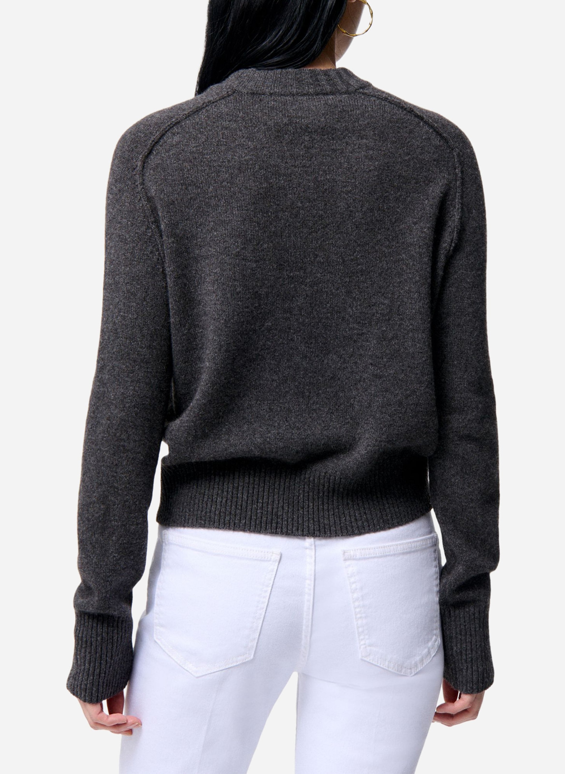 Pull col rond en laine mélangée VANESSA BRUNO Gris