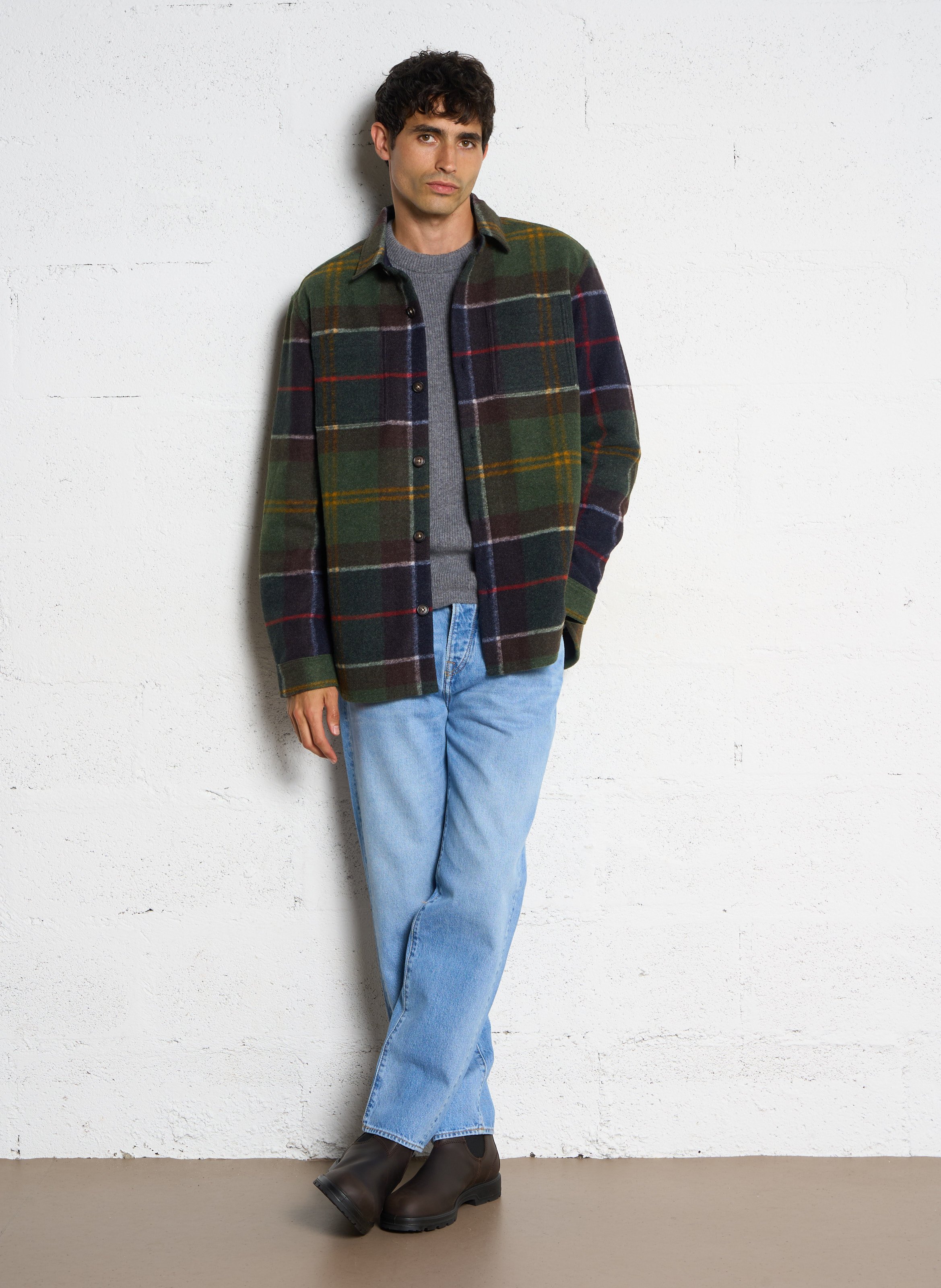 Geruite overshirt BARBOUR Groen