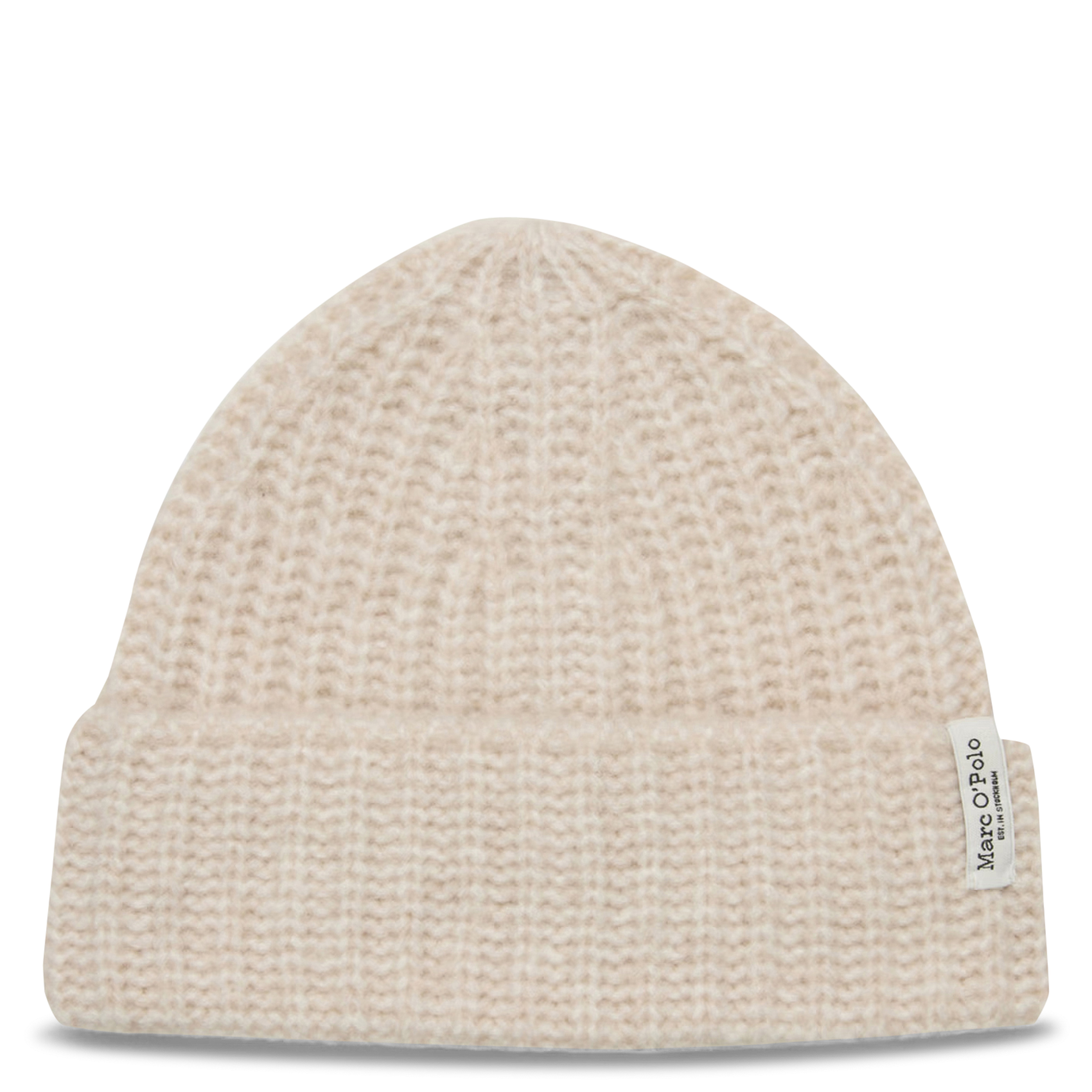 Solid mixed wool beanie with cuff MARC O'POLO Beige