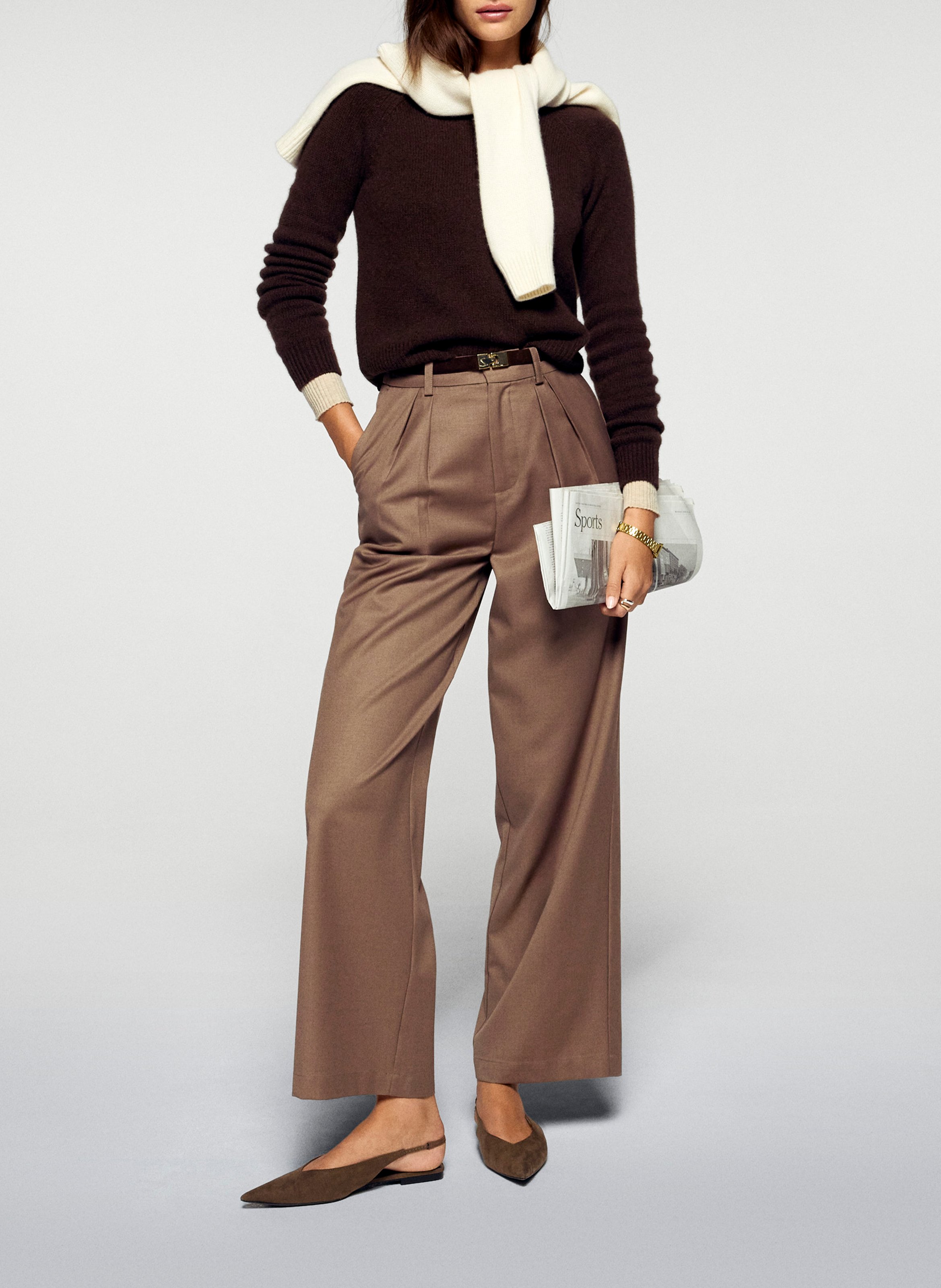 Short straight cashmere sweater FROM FUTURE Brown